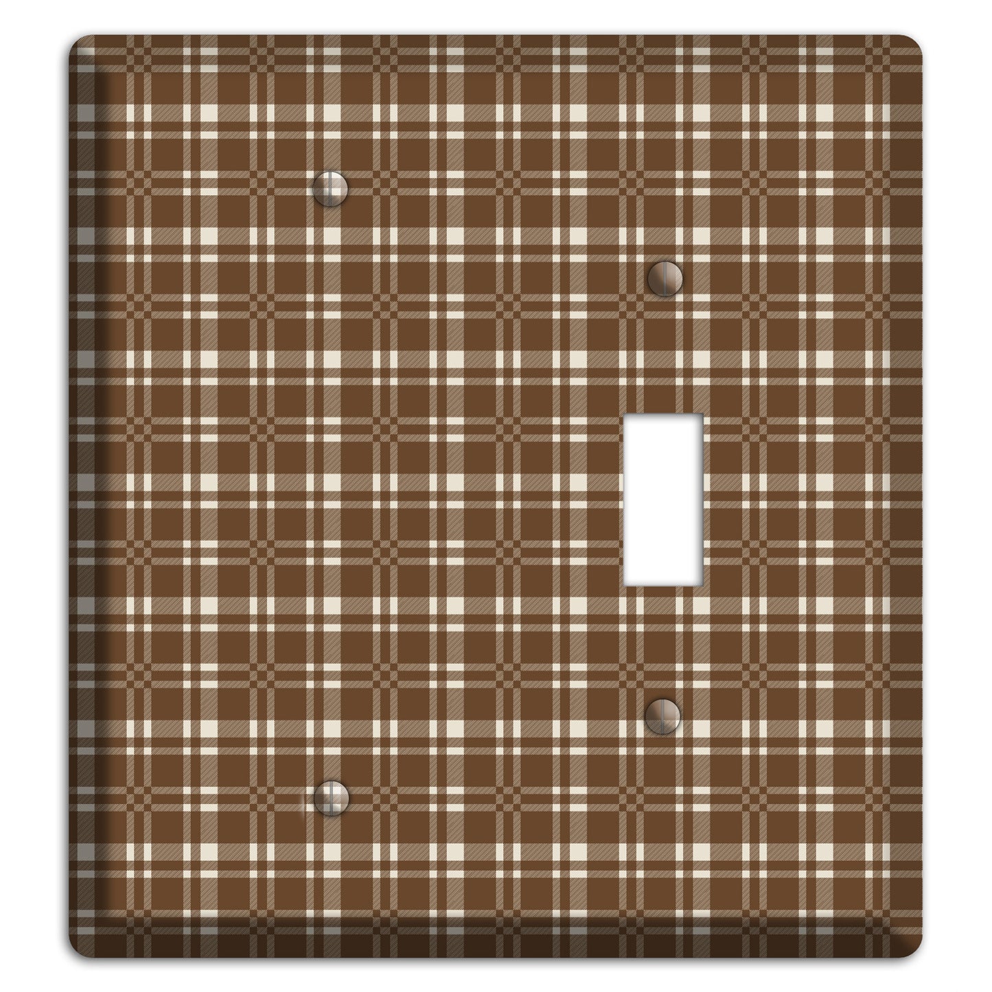 Medium Brown Plaid Blank / Toggle Wallplate