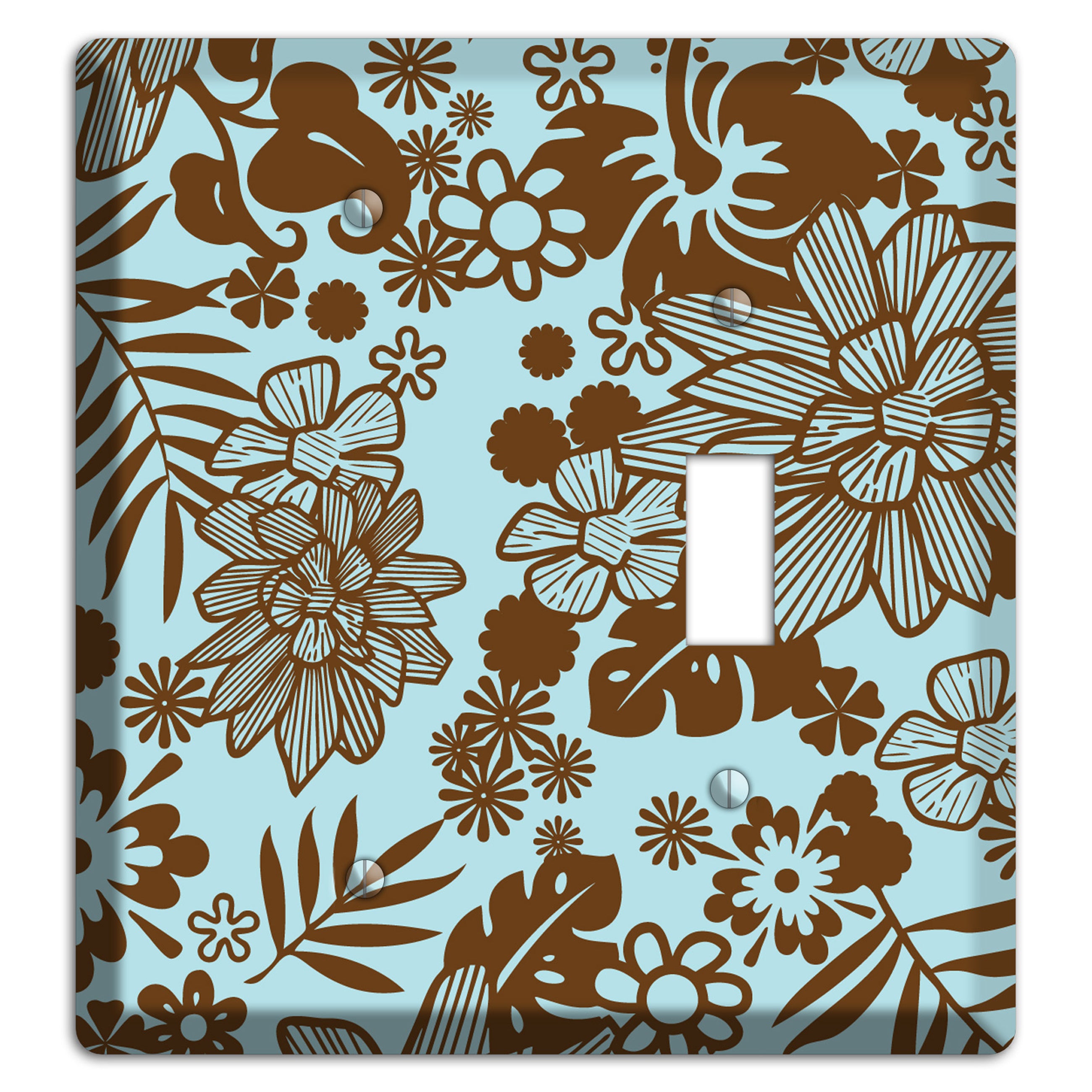 Blue and Brown Tropical Blank / Toggle Wallplate