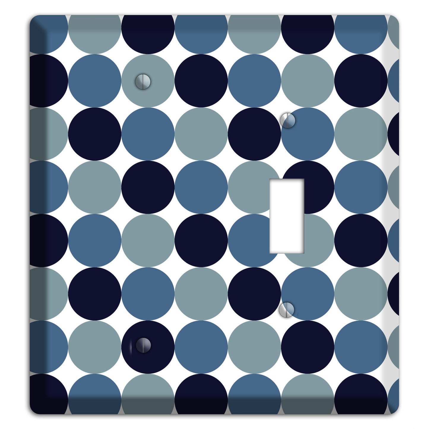 Multi Dusty Blue Tiled Dots Blank / Toggle Wallplate