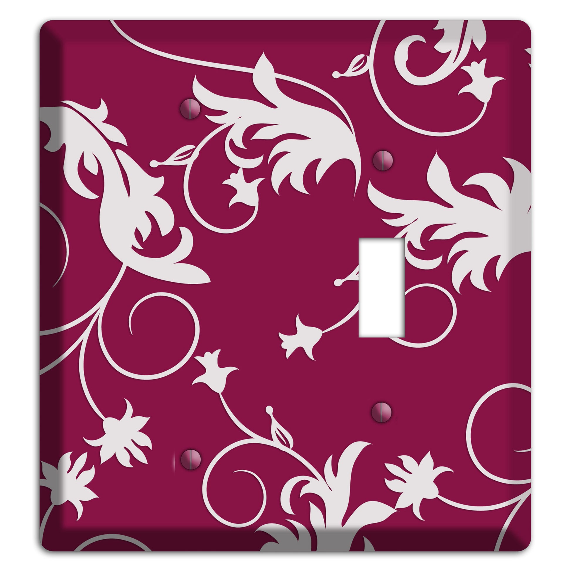 Fuschia Victorian Sprig Blank / Toggle Wallplate