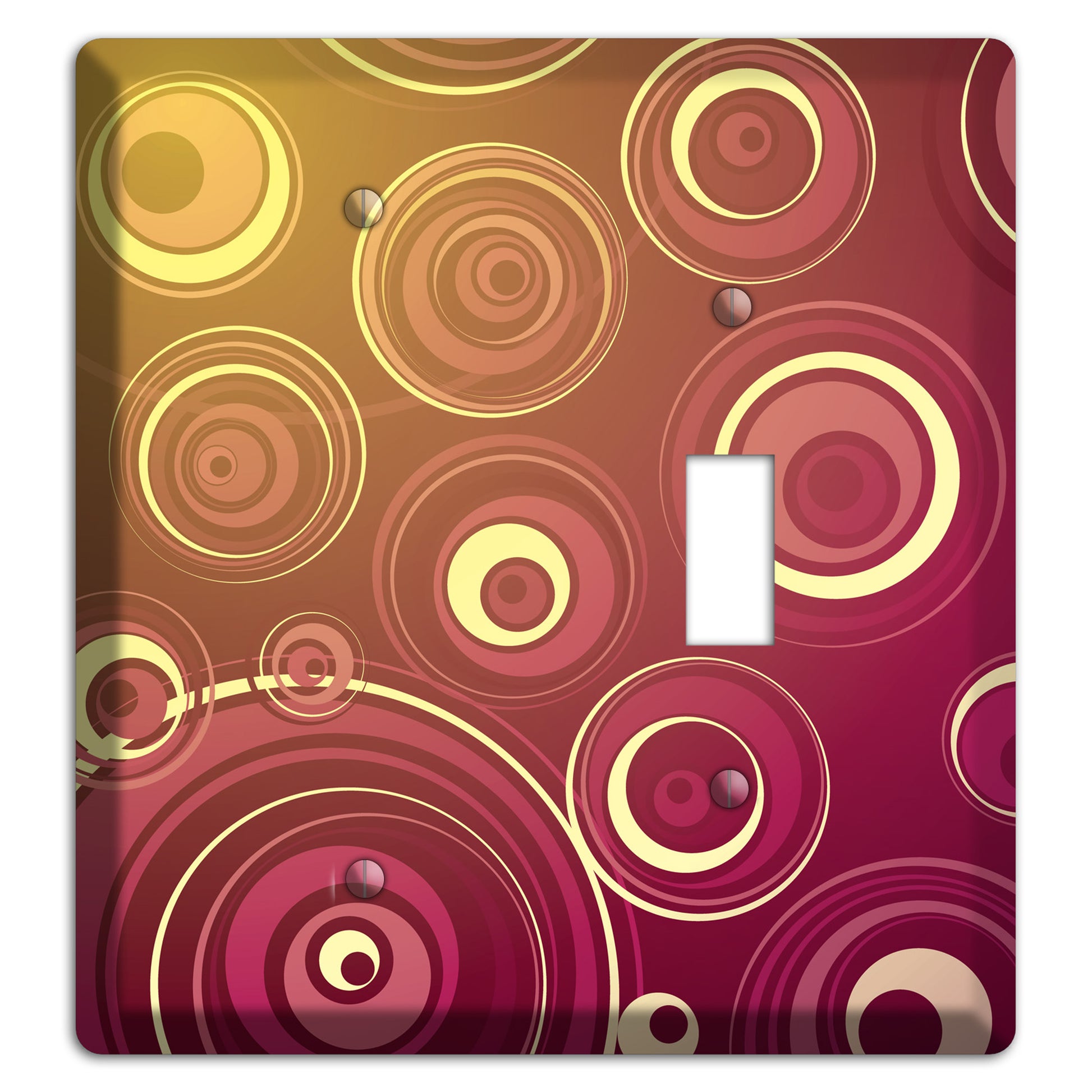 Maroon and Yellow Circles Blank / Toggle Wallplate