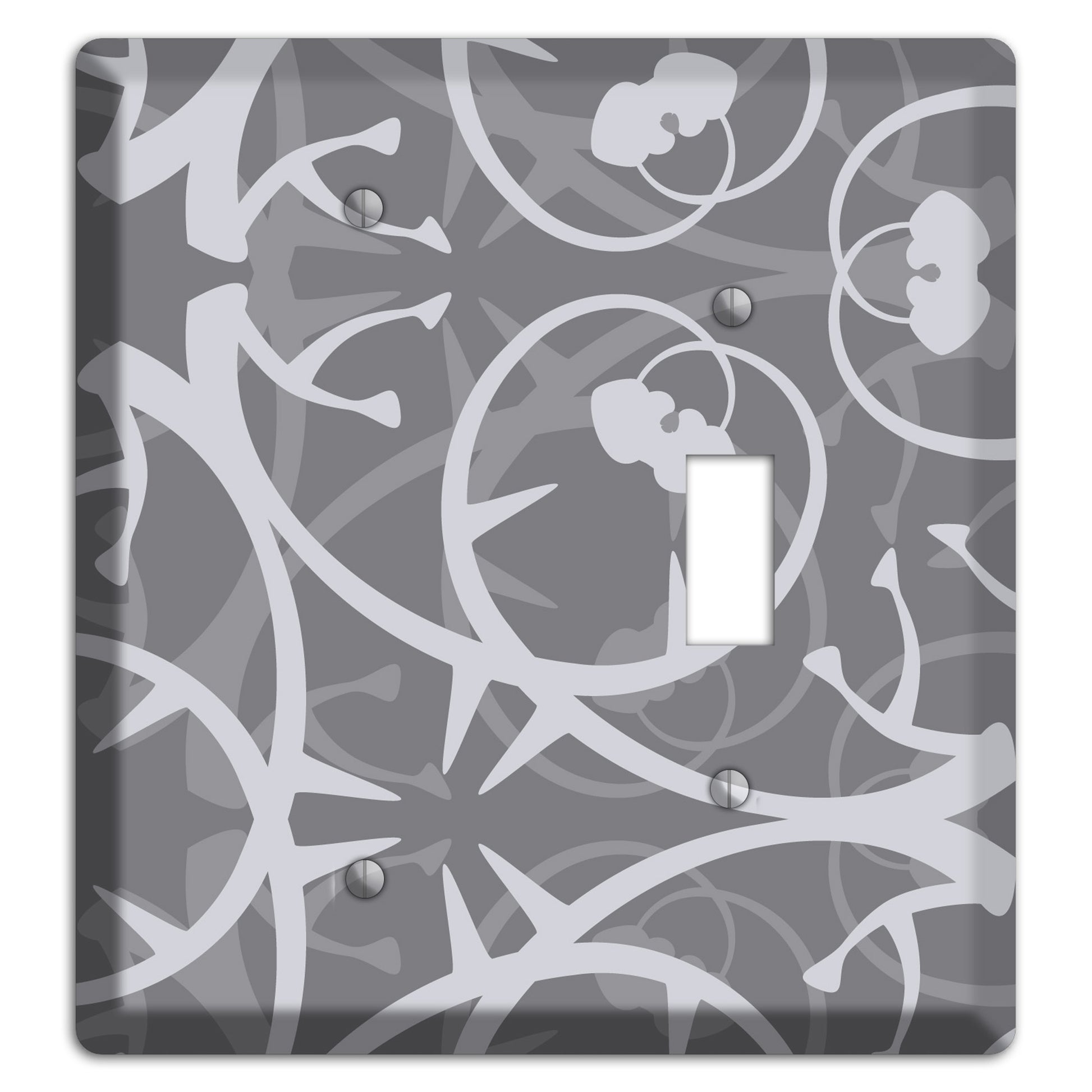 Grey Abstract Swirl Blank / Toggle Wallplate