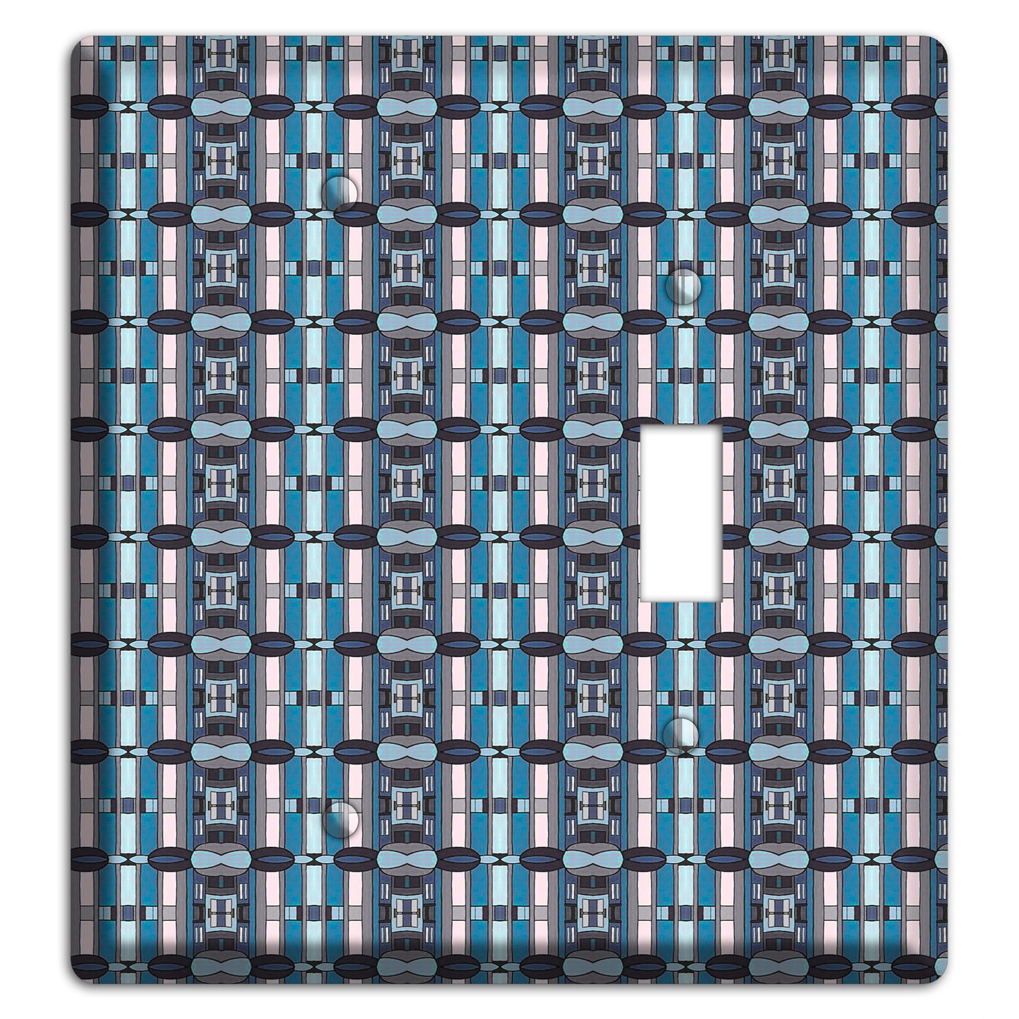 Blue and Grey Tapestry Blank / Toggle Wallplate