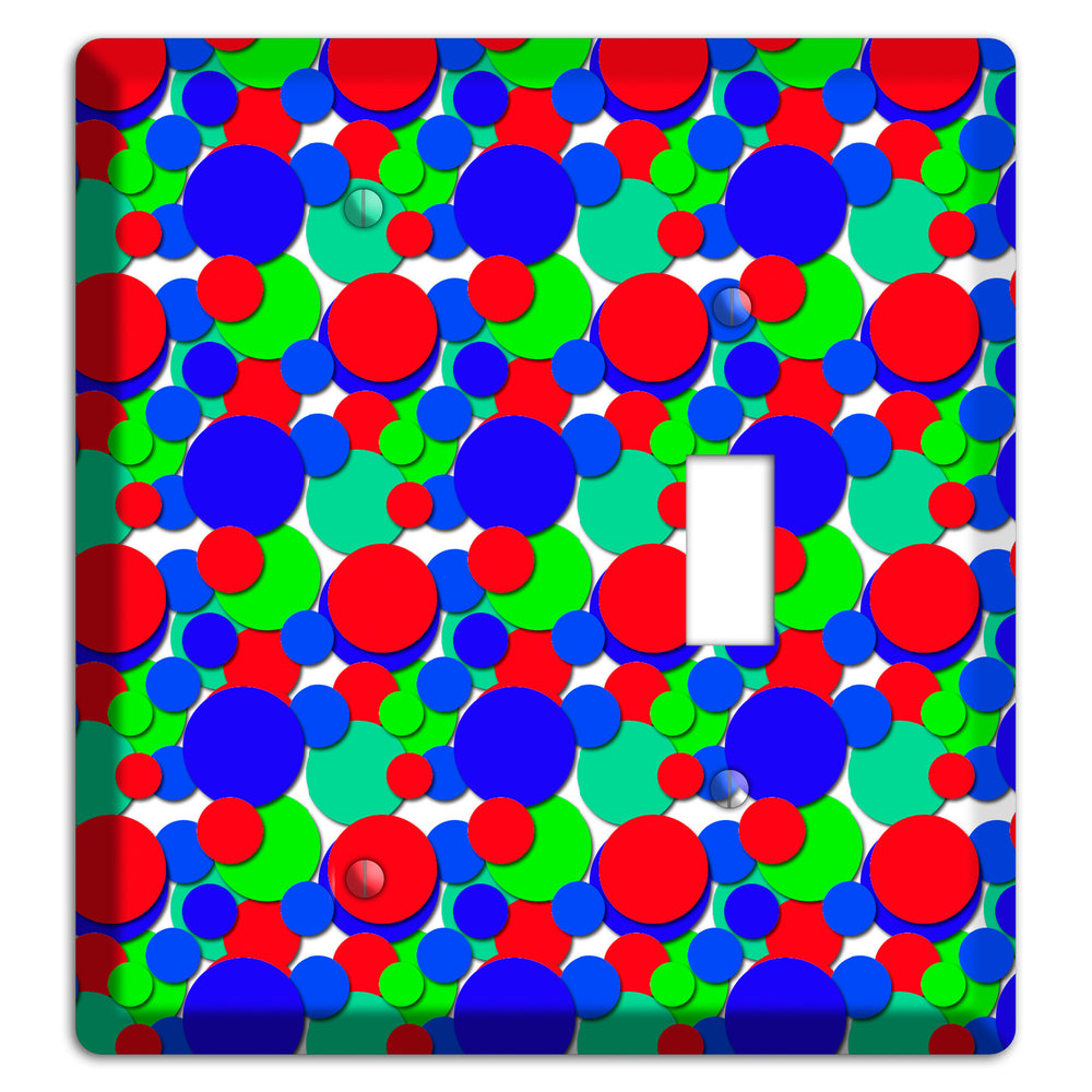 Red Blue Green Bubble Dots Blank / Toggle Wallplate