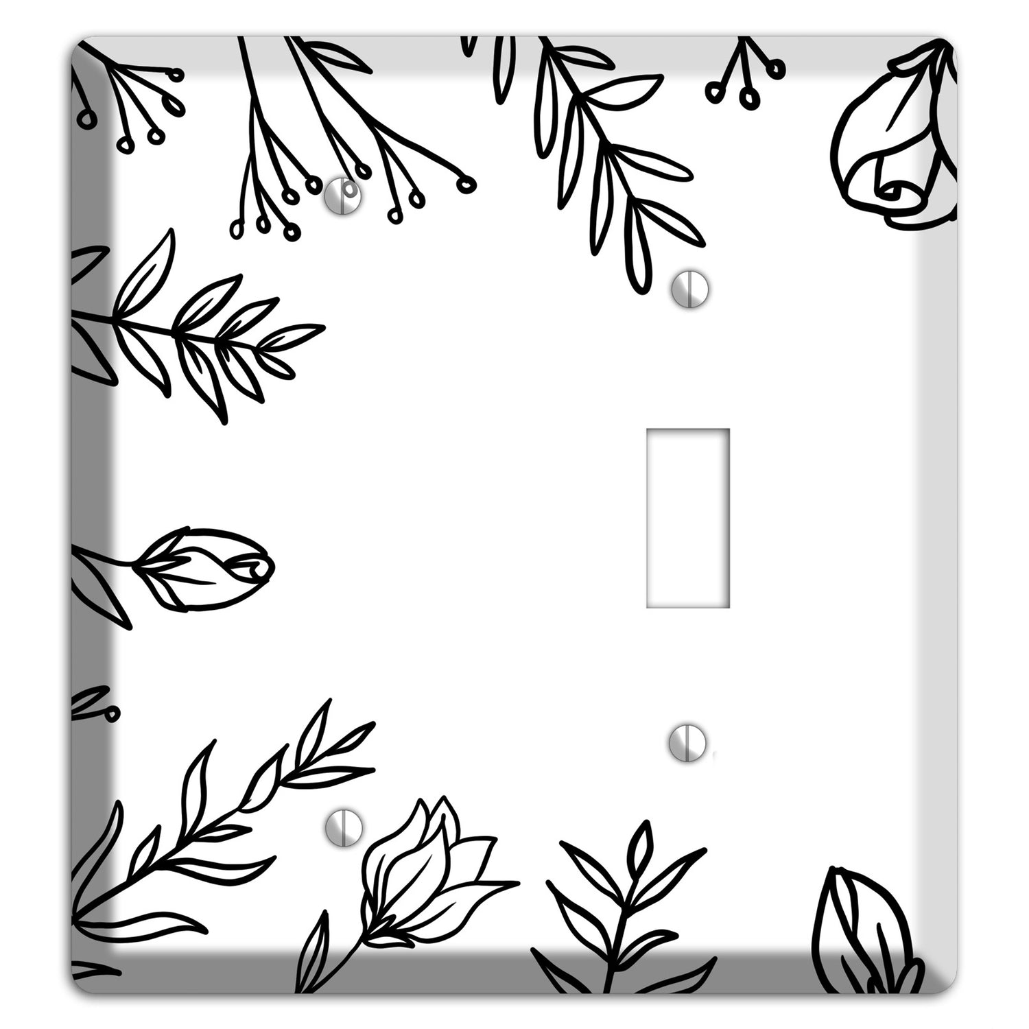 Hand-Drawn Floral 36 Blank / Toggle Wallplate