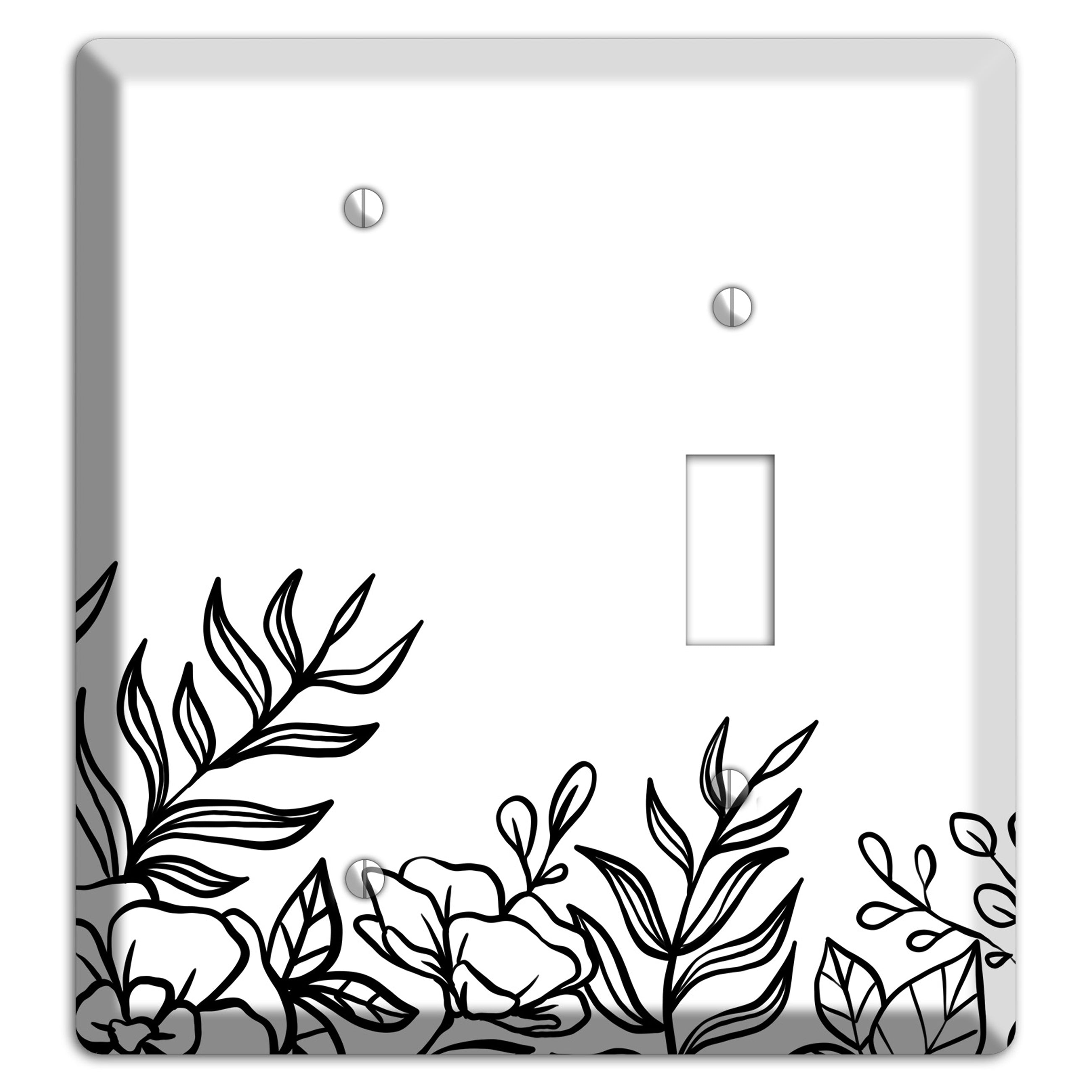 Hand-Drawn Floral 16 Blank / Toggle Wallplate