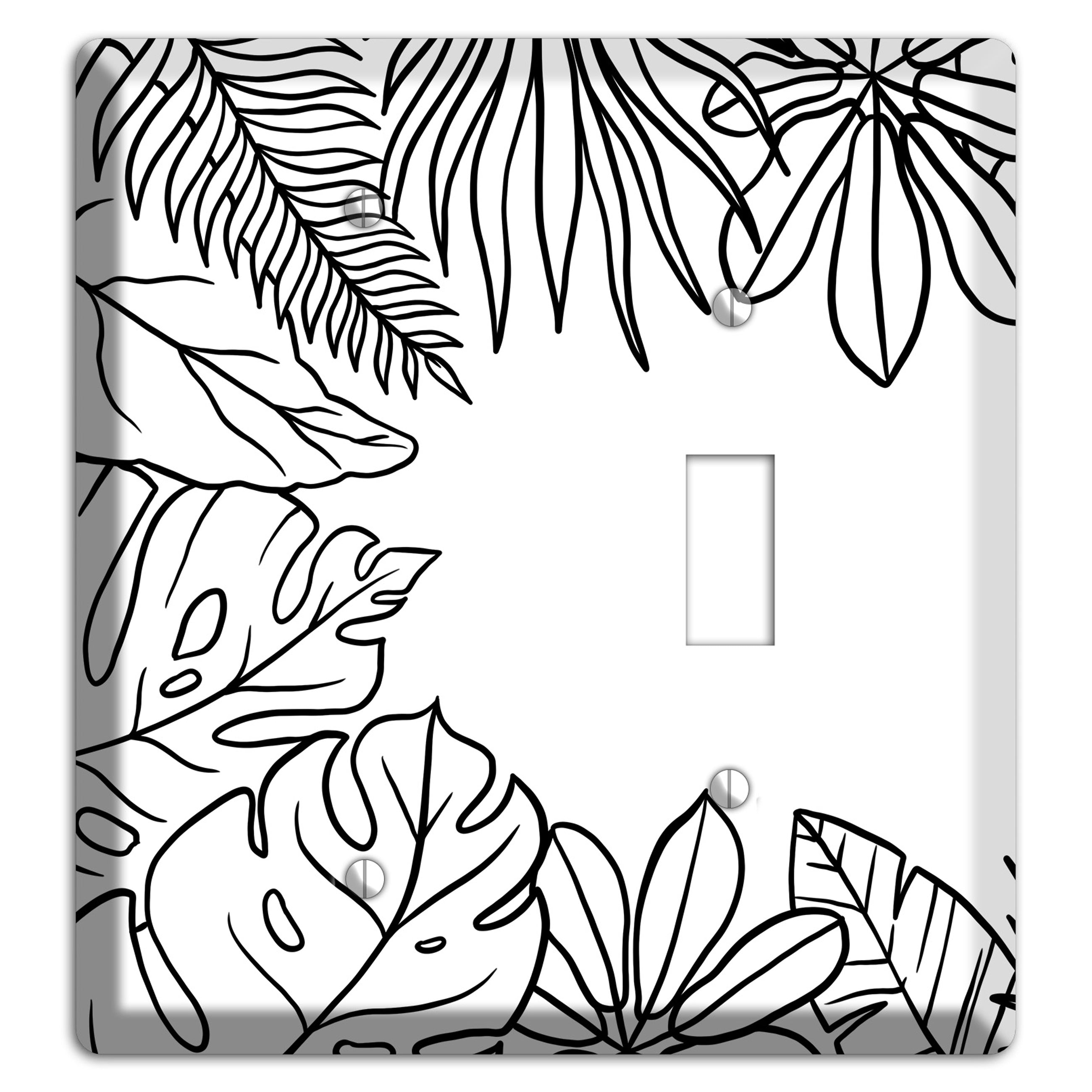 Hand-Drawn Leaves 3 Blank / Toggle Wallplate