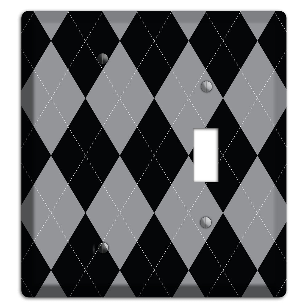 Light Purple and Black Blank / Toggle Wallplate