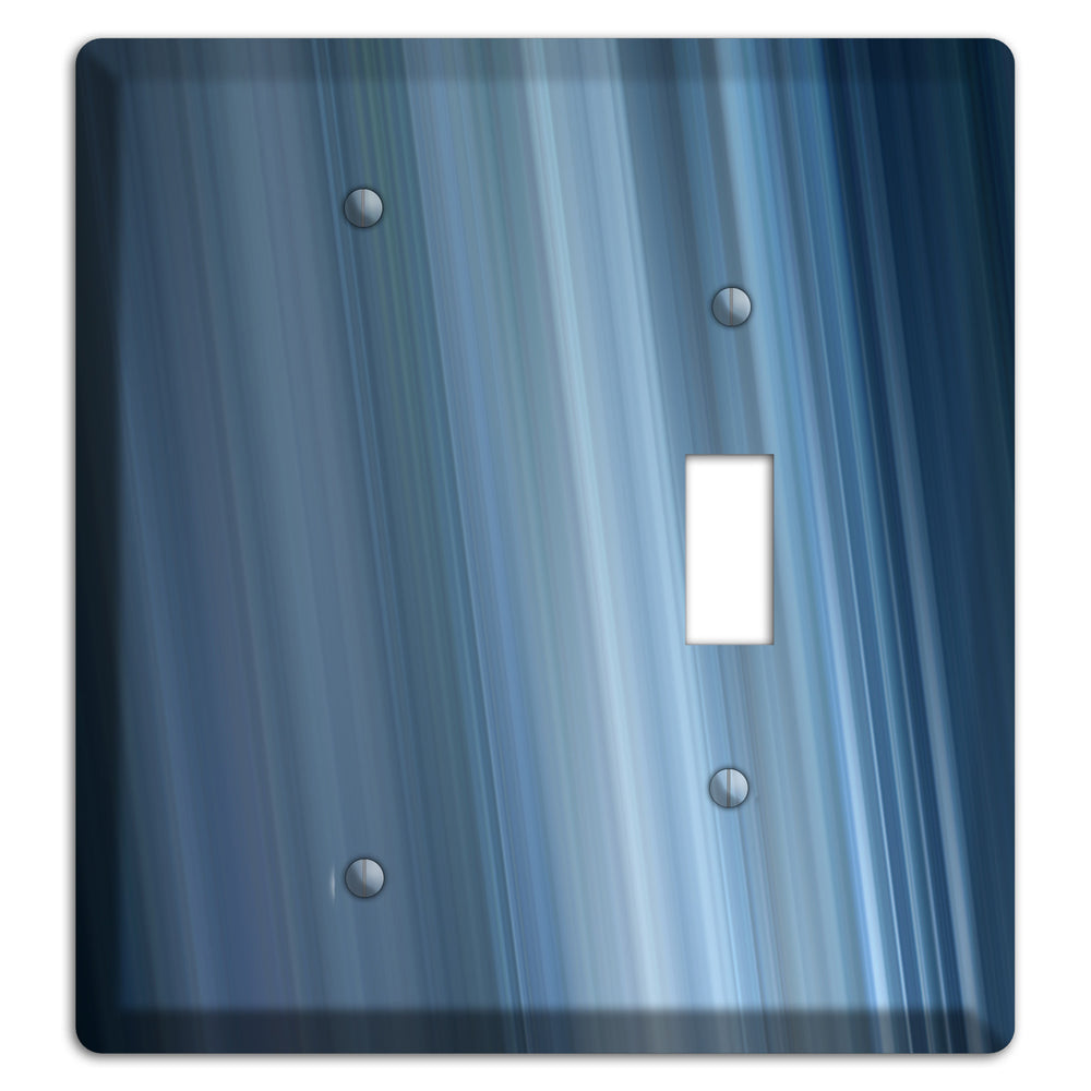 Brushed Blue Stripes Blank / Toggle Wallplate