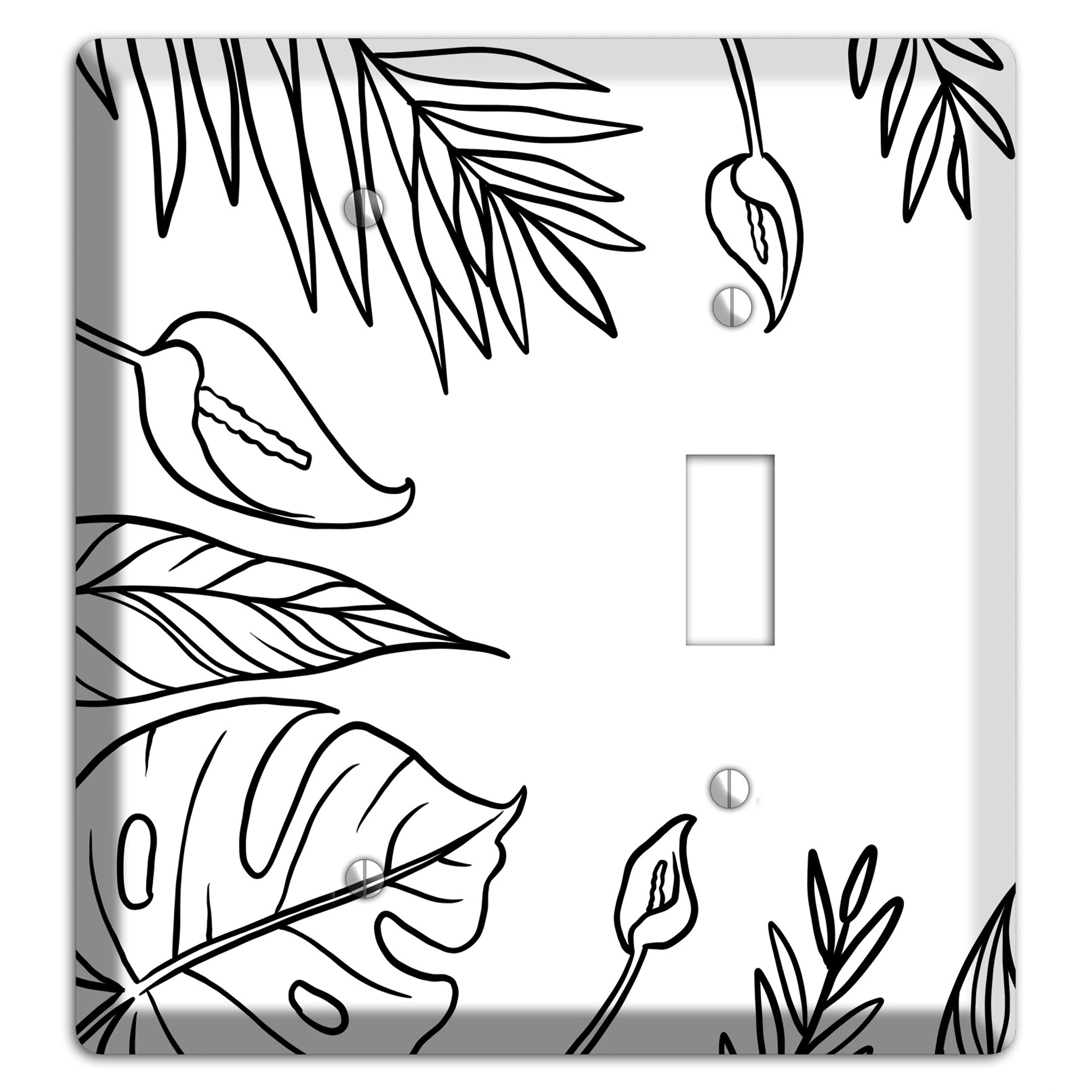 Hand-Drawn Leaves 1 Blank / Toggle Wallplate