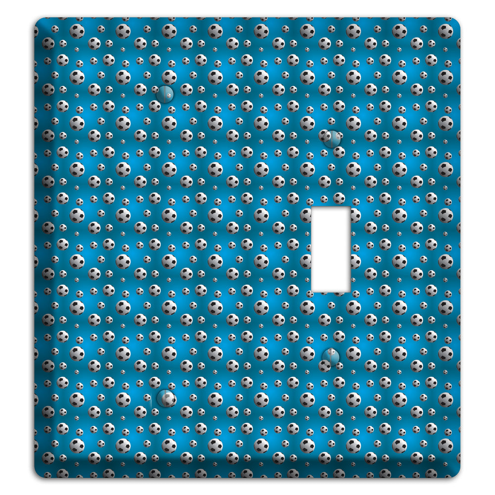 Blue with Soccer Balls Blank / Toggle Wallplate