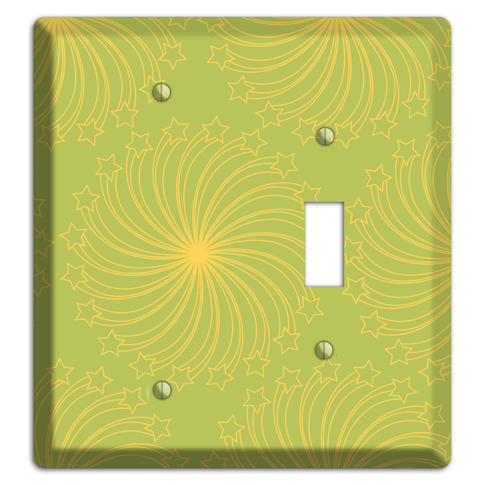 Multi Lime Star Swirl Blank / Toggle Wallplate