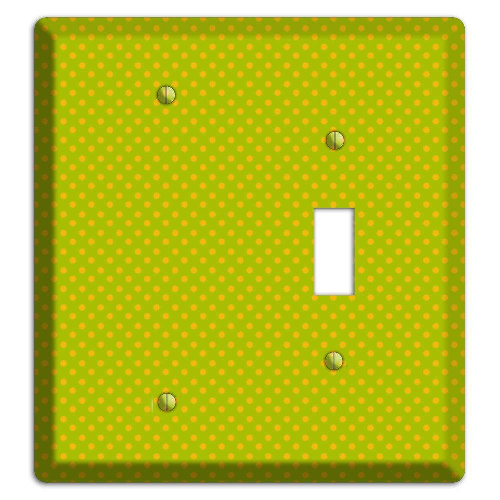 Multi Lime Tiny Polka Dots Blank / Toggle Wallplate