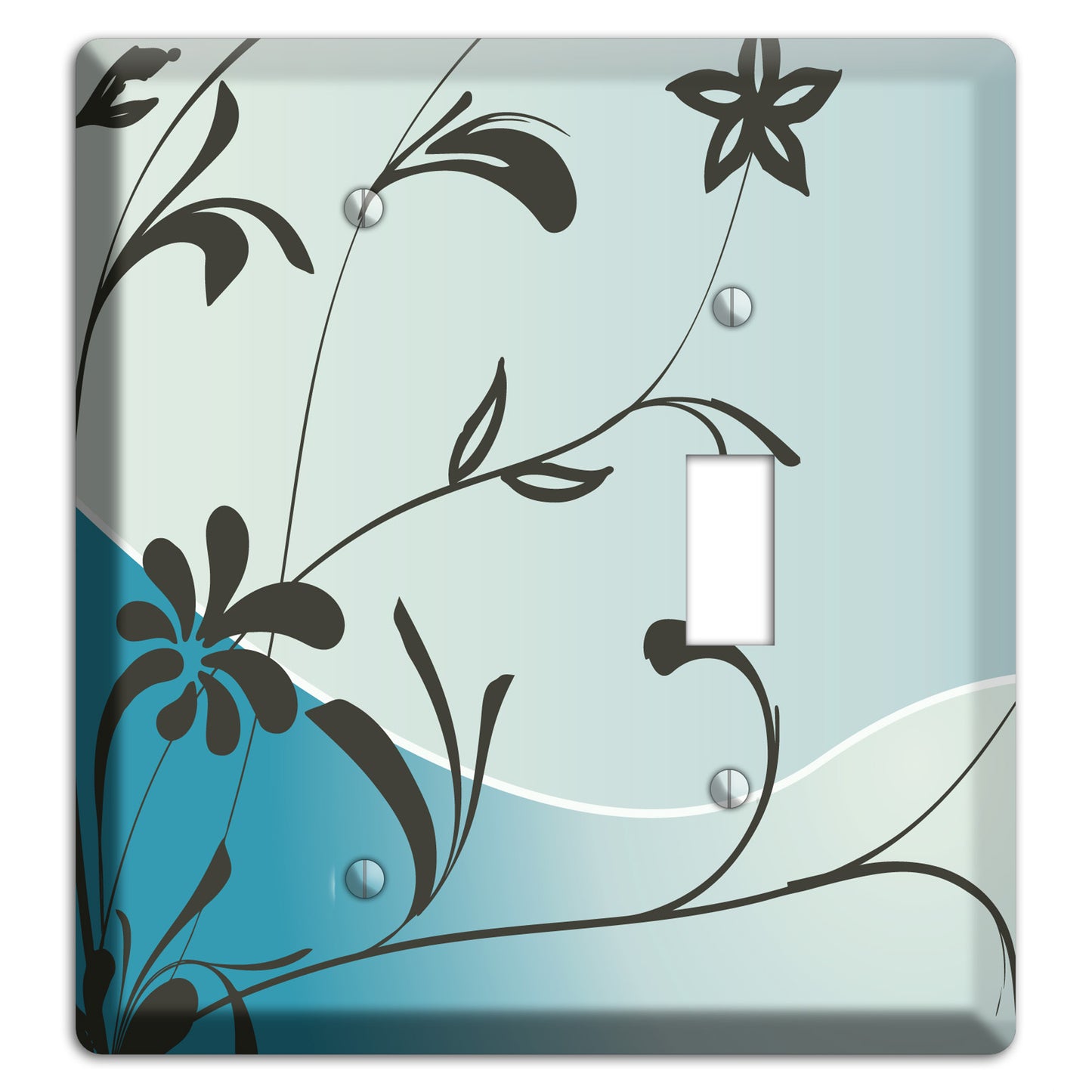 Blue-grey Flowers Blank / Toggle Wallplate