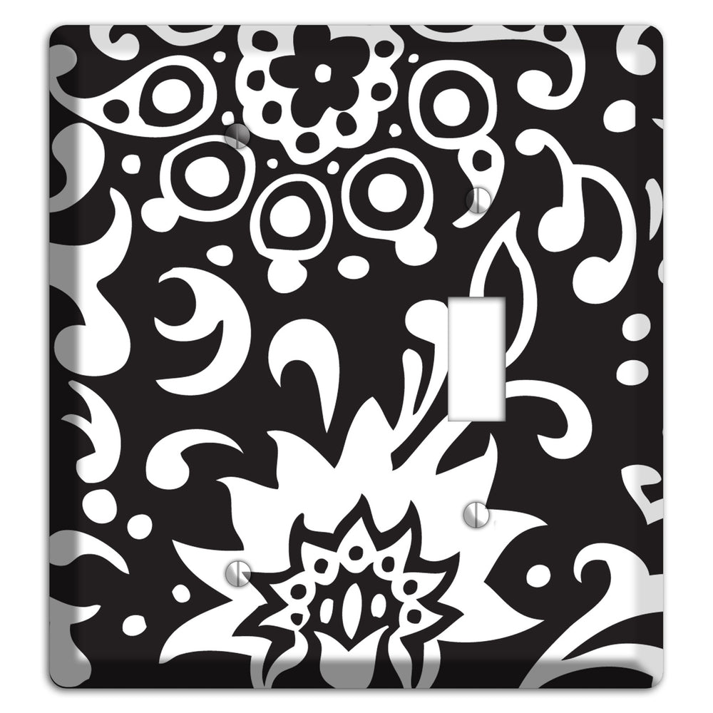 Black with White Boteh Blank / Toggle Wallplate