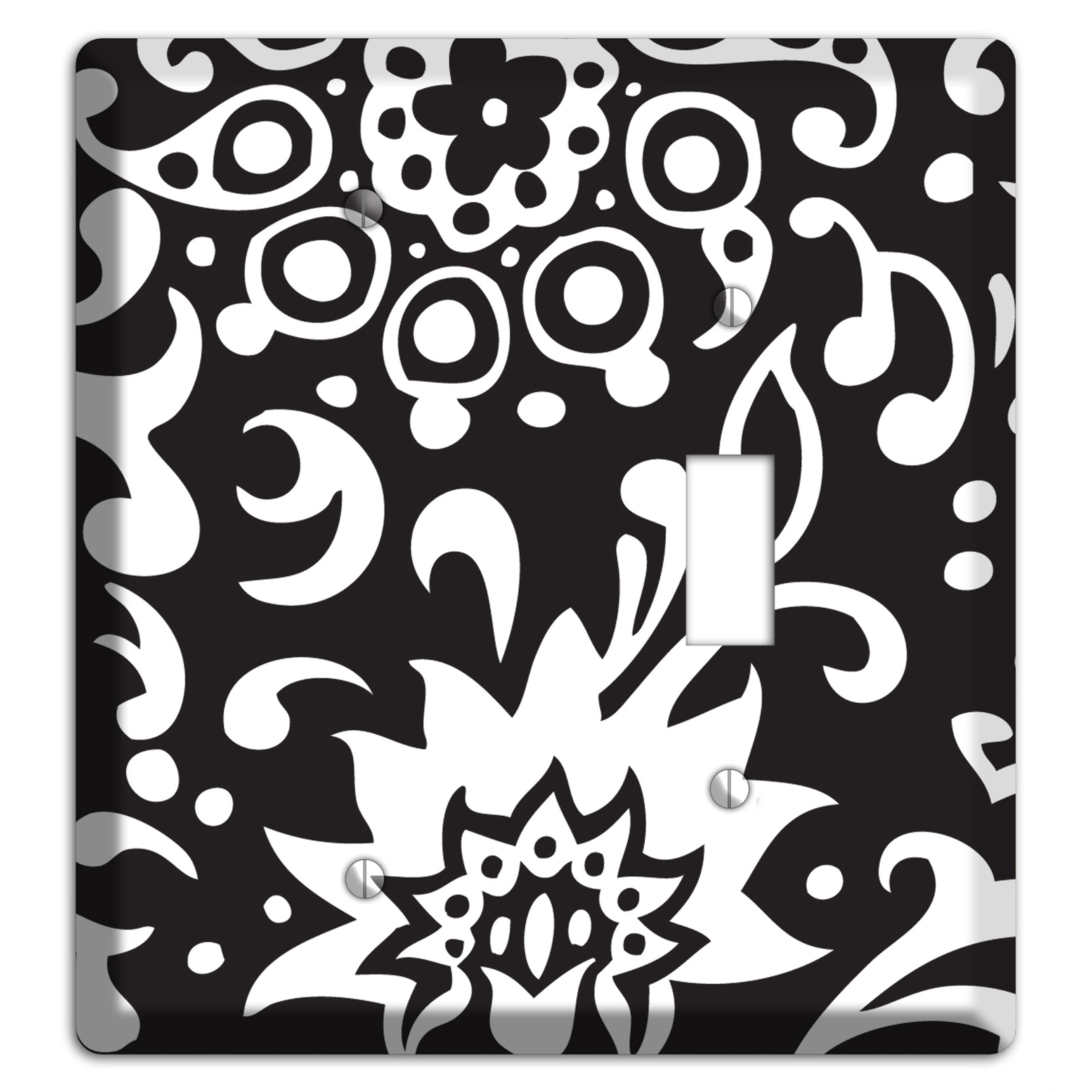 Black with White Boteh Blank / Toggle Wallplate