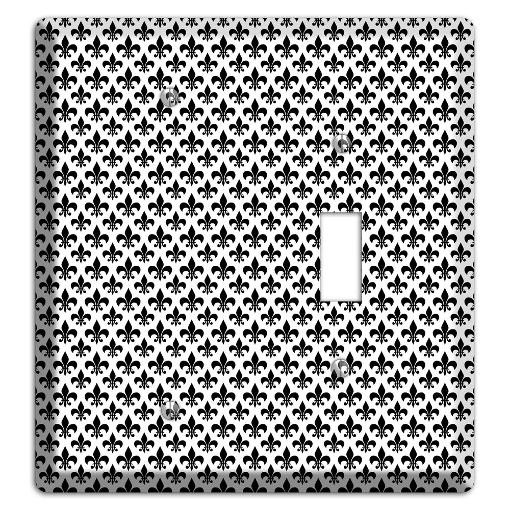 Black and White Fleur de lis Blank / Toggle Wallplate