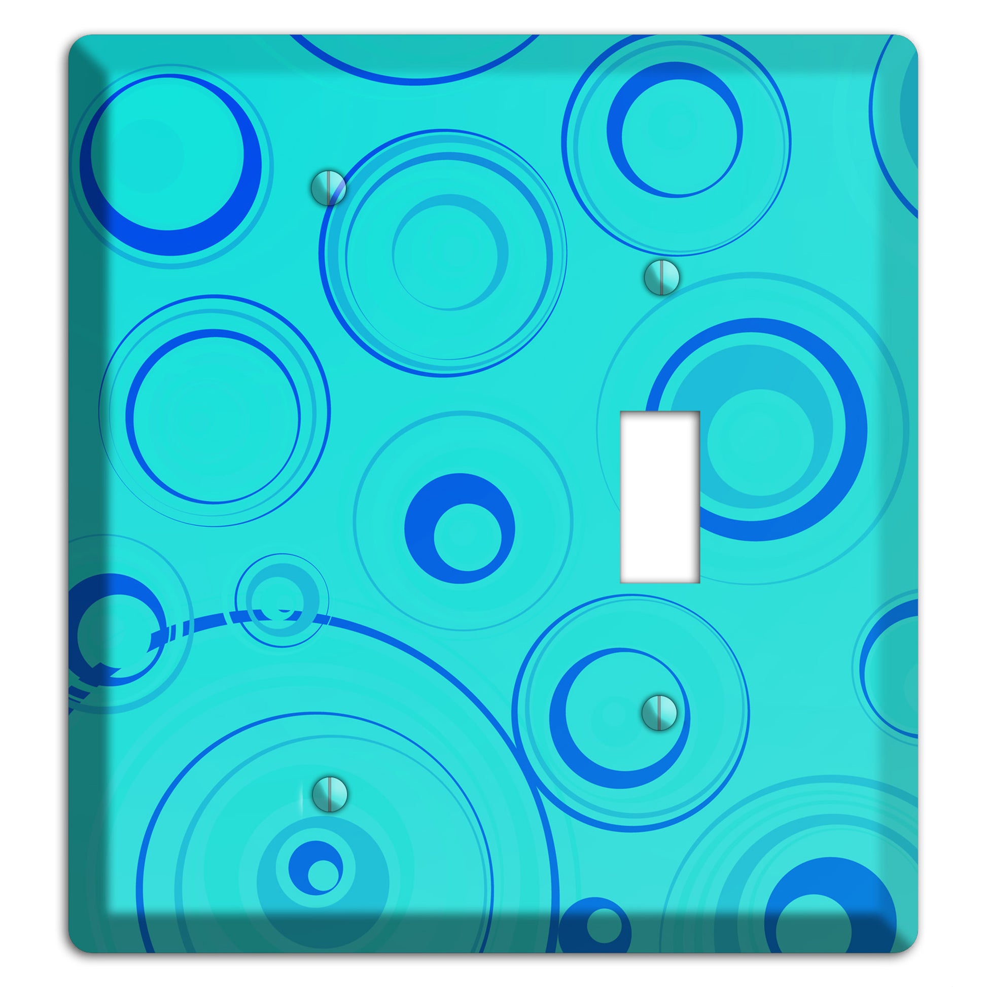 Turquoise Circles Blank / Toggle Wallplate