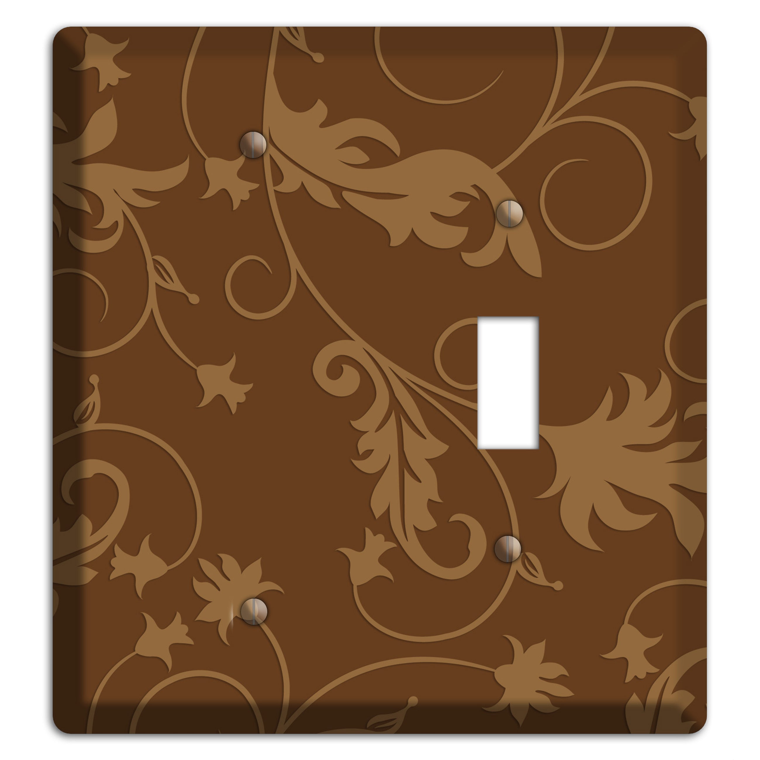 Brown Victorian Sprig Blank / Toggle Wallplate
