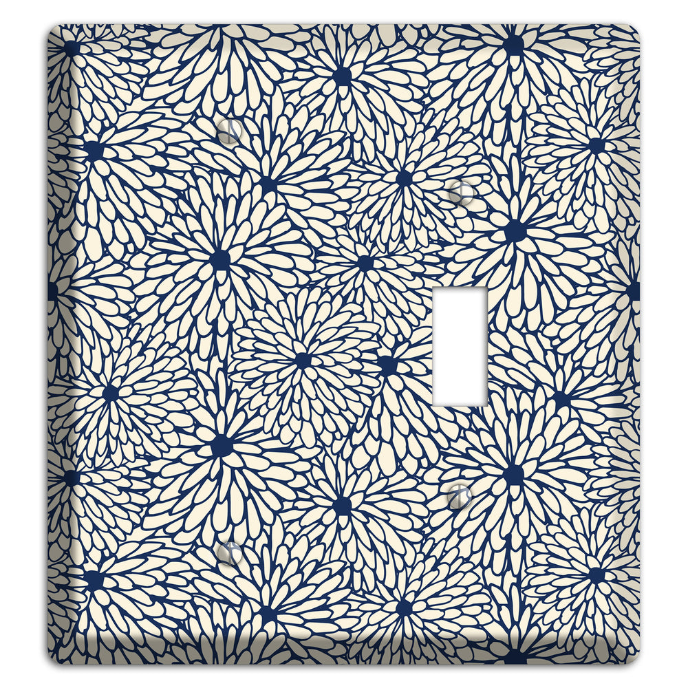 Beige Floral Burst Blank / Toggle Wallplate
