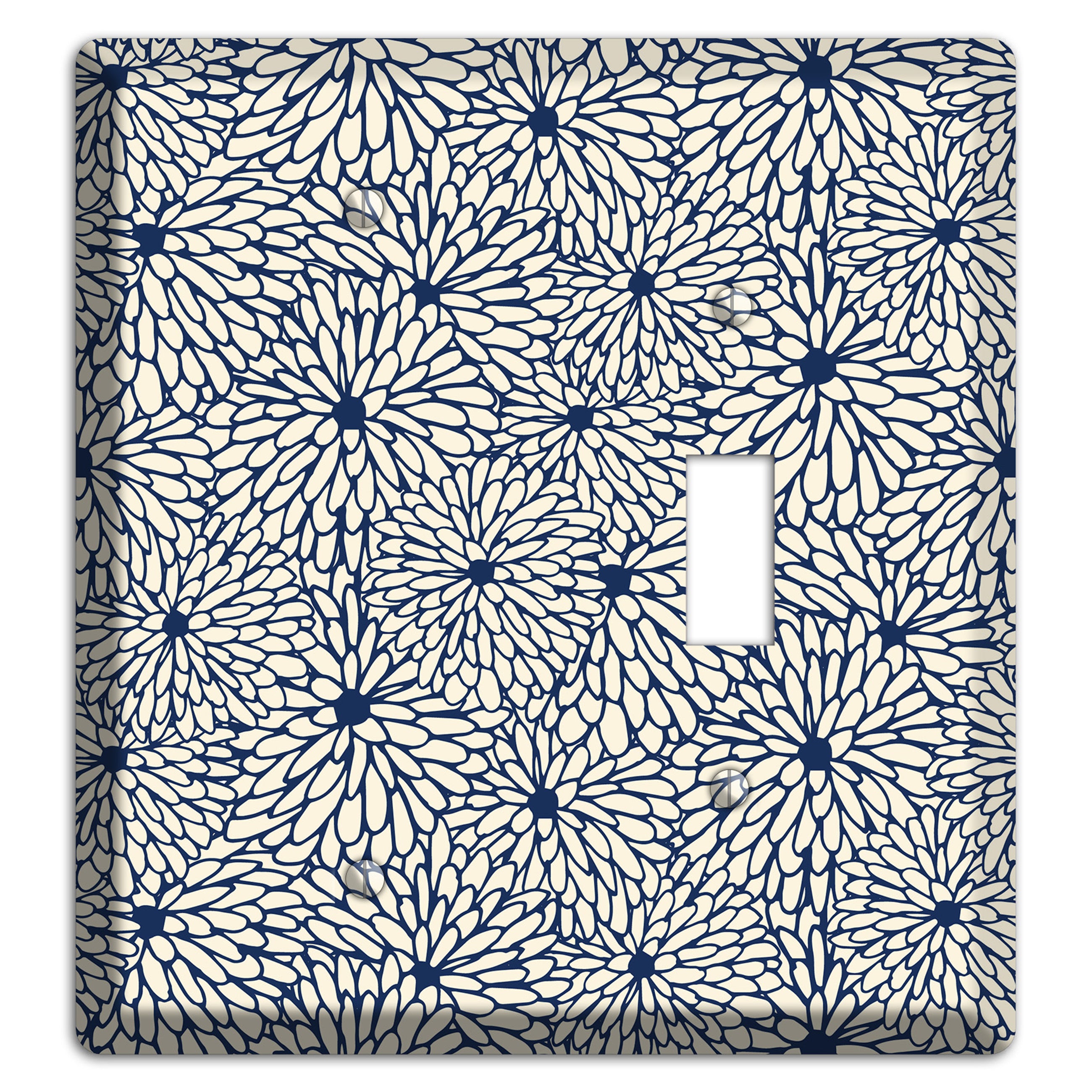Beige Floral Burst Blank / Toggle Wallplate