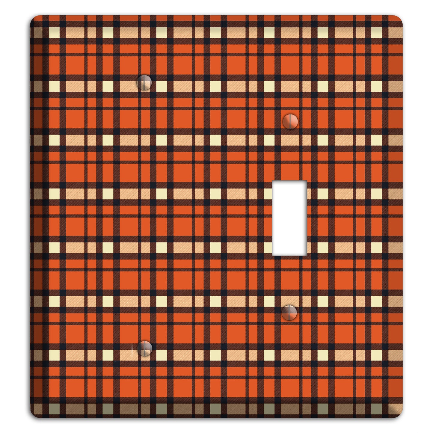 Orange Plaid Blank / Toggle Wallplate