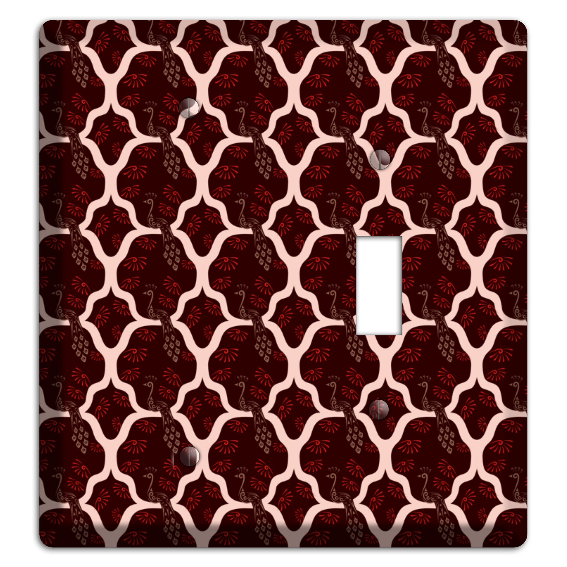 Dark Quatrefoil Peacock Blank / Toggle Wallplate