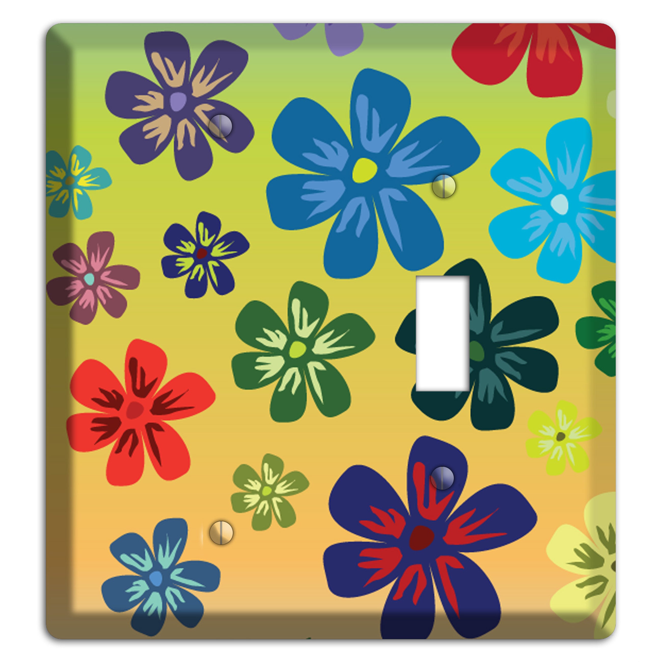 Black Flowers Blank / Toggle Wallplate