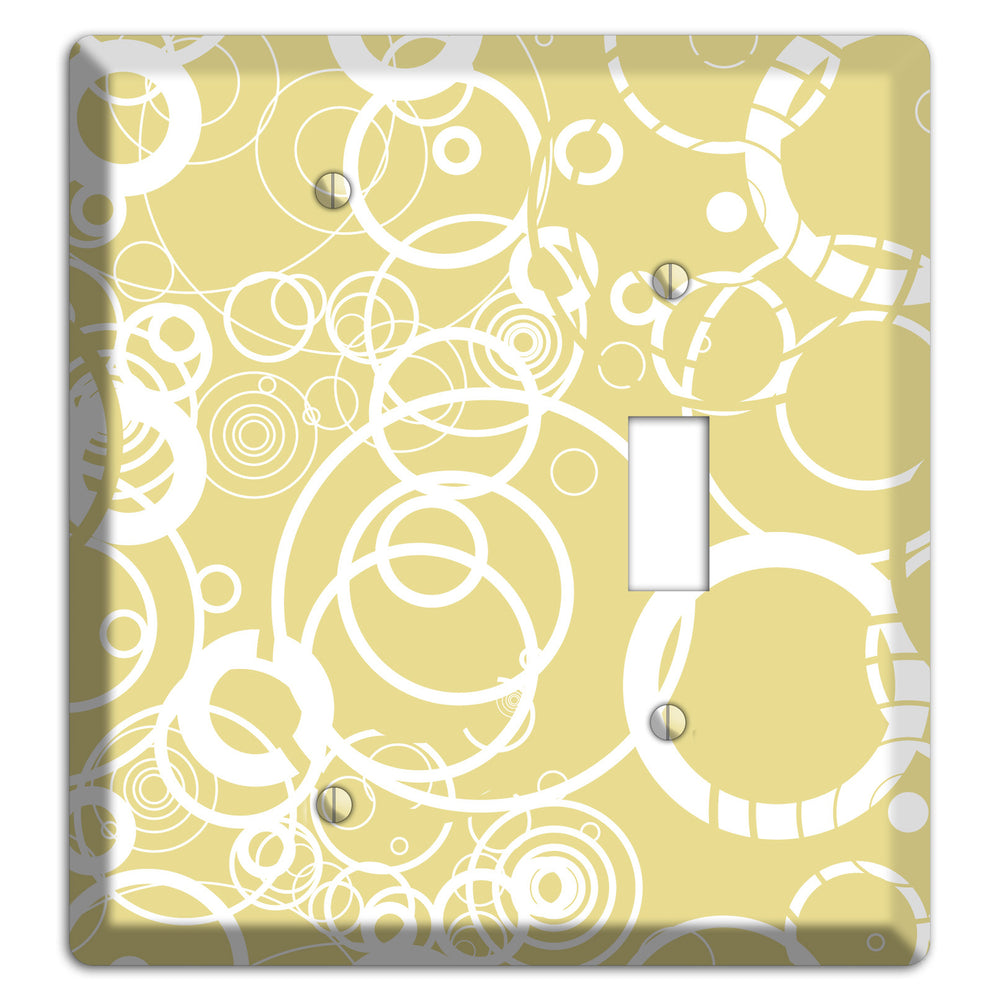 Beige with White Rings Blank / Toggle Wallplate