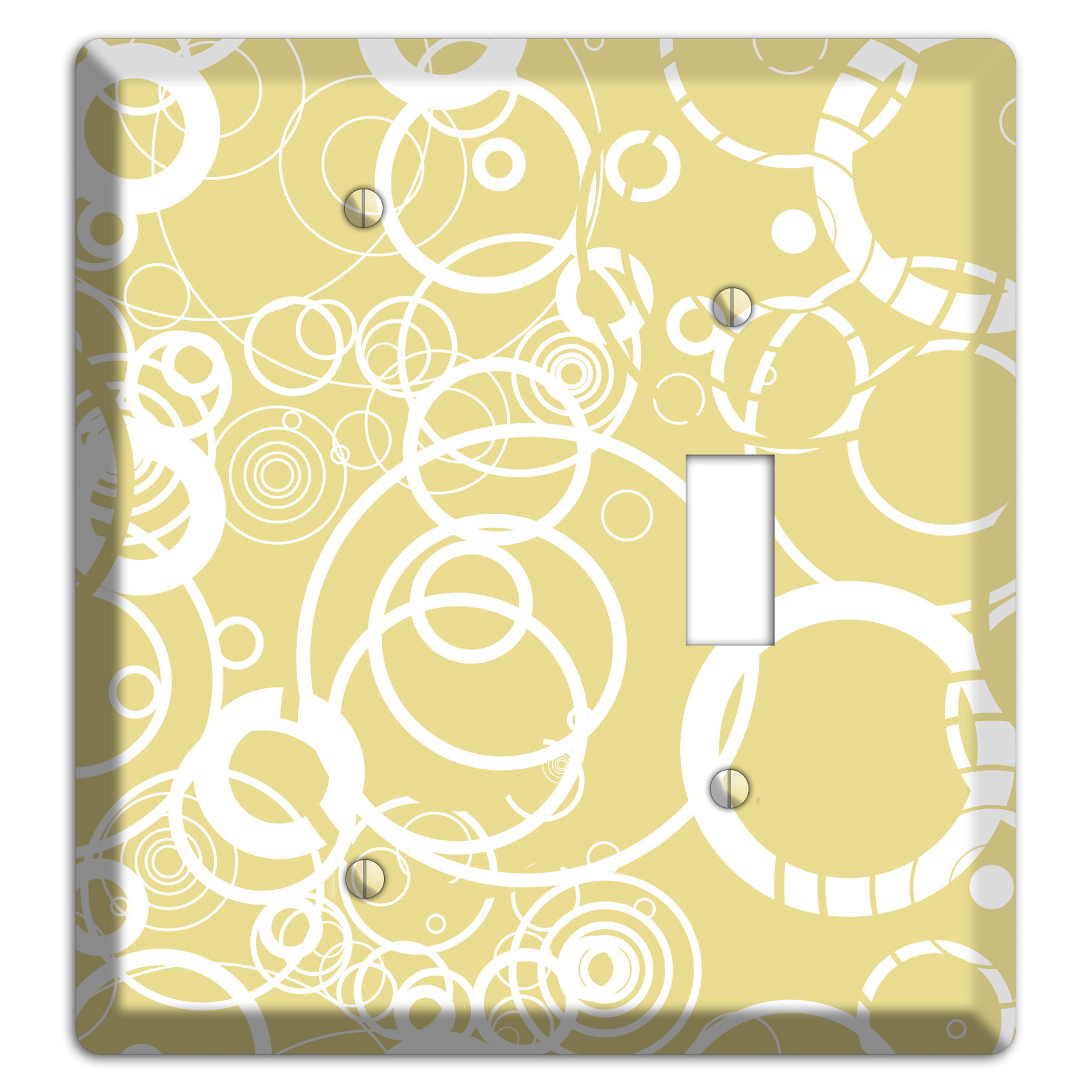Beige with White Rings Blank / Toggle Wallplate