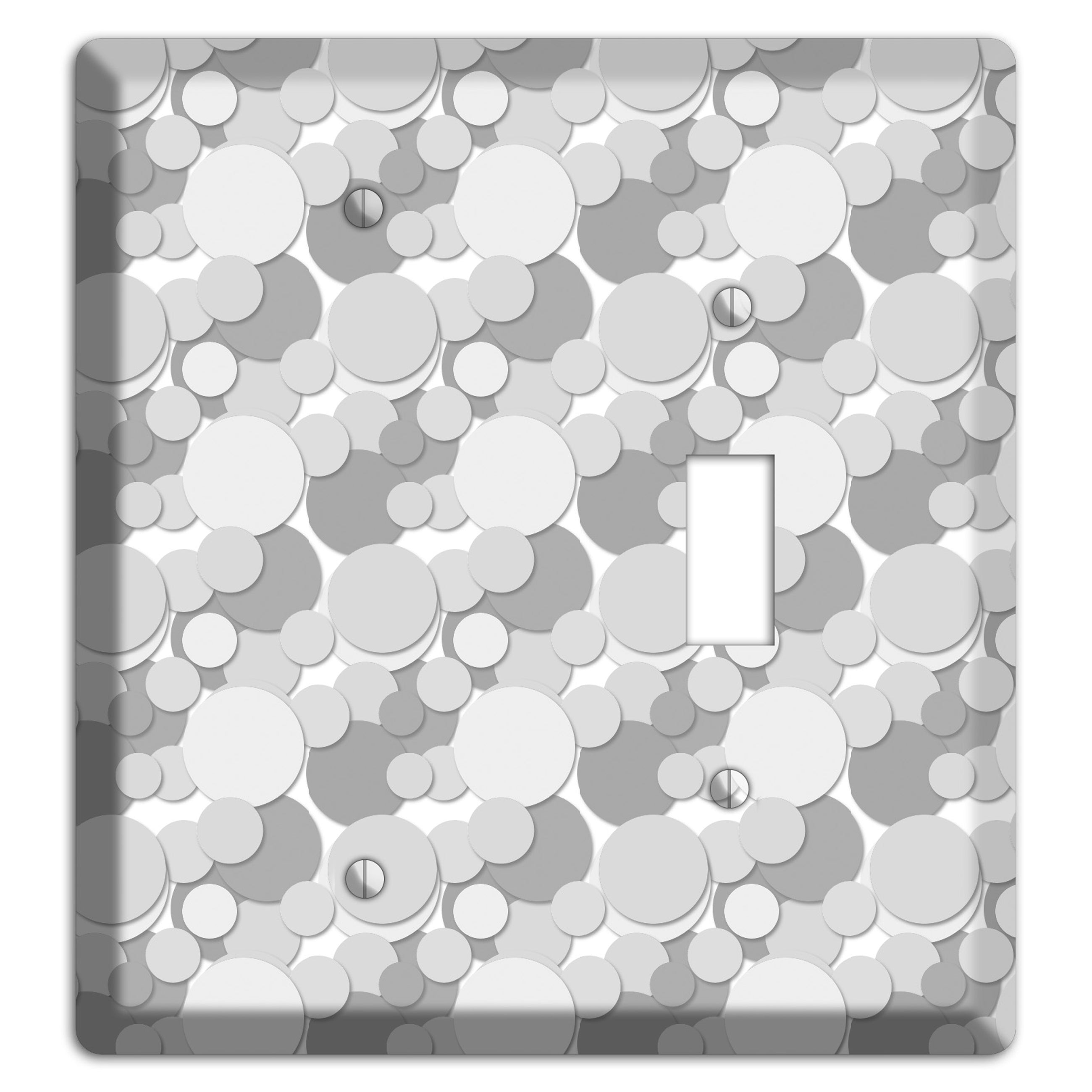 Multi Grey Bubble Dots Blank / Toggle Wallplate