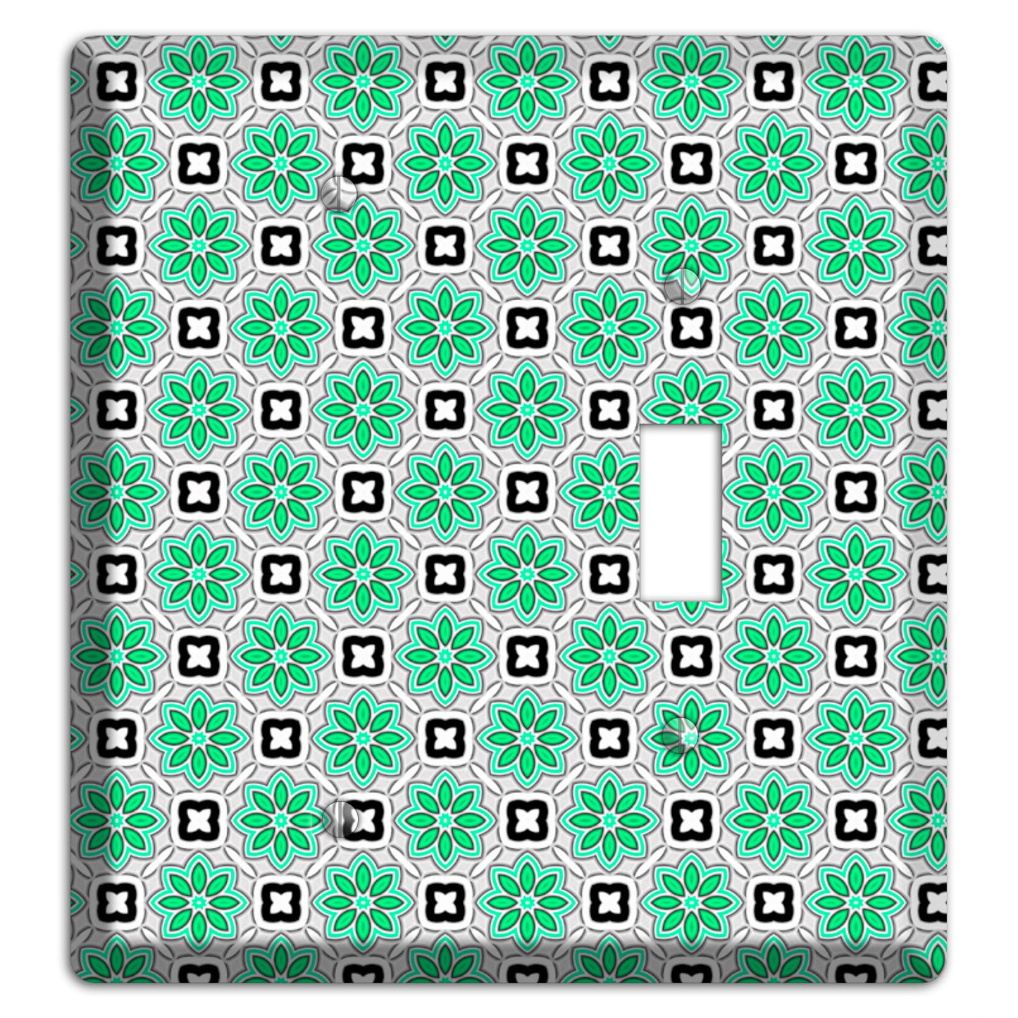 Green and Black Foulard Blank / Toggle Wallplate