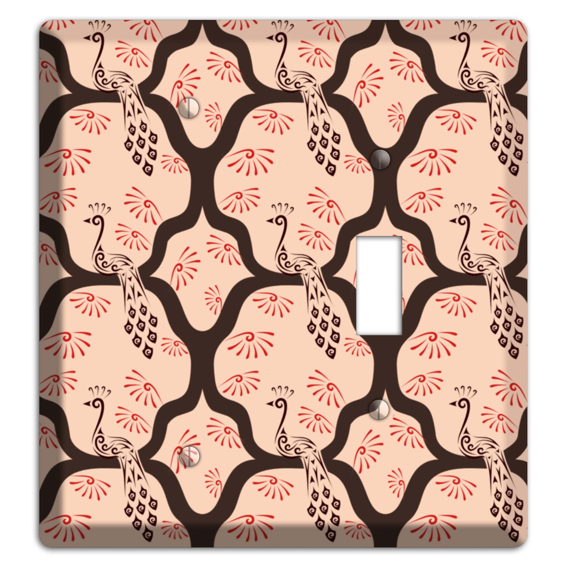 Light Quatrefoil Peacock Blank / Toggle Wallplate