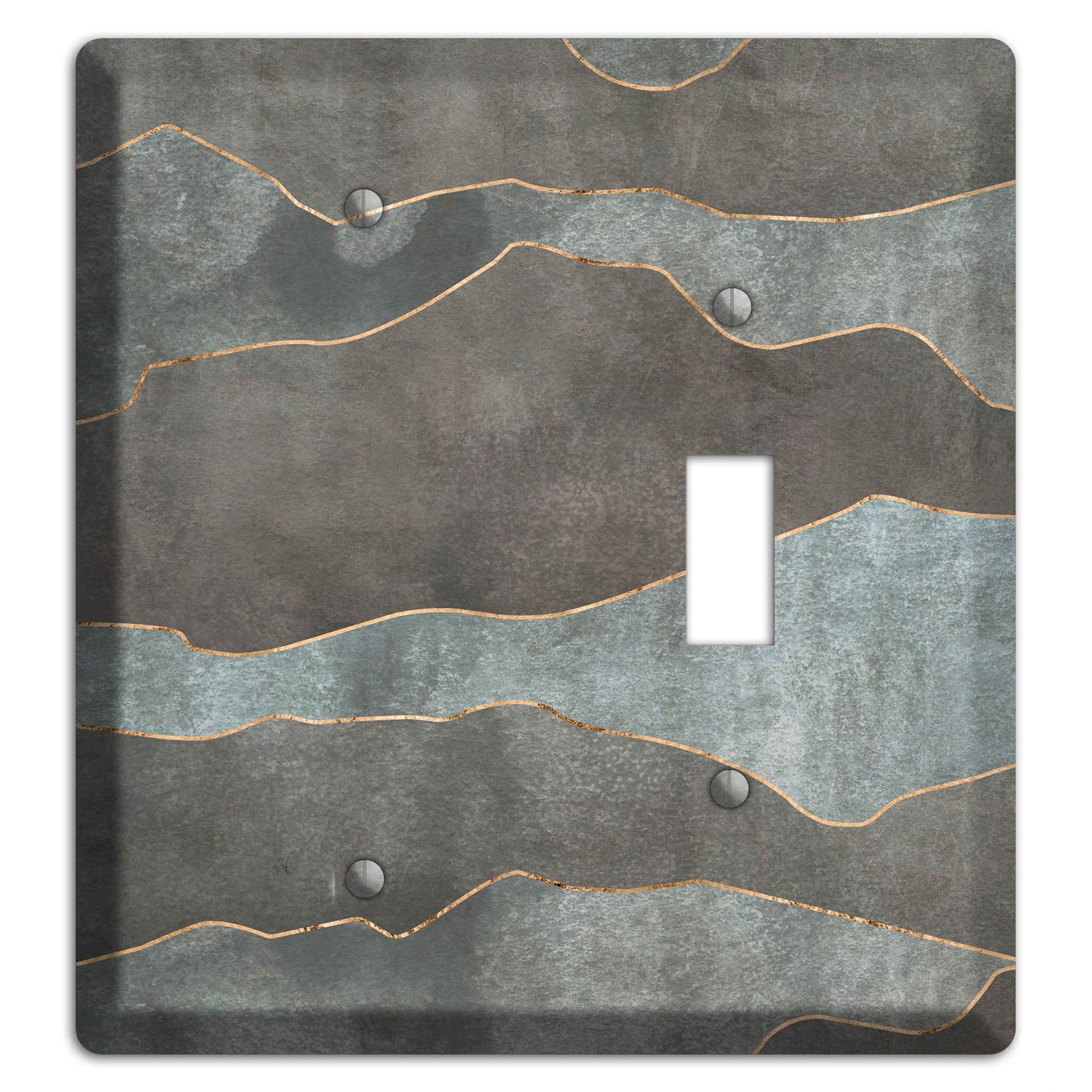 Dusty Blue Mountain Range Blank / Toggle Wallplate