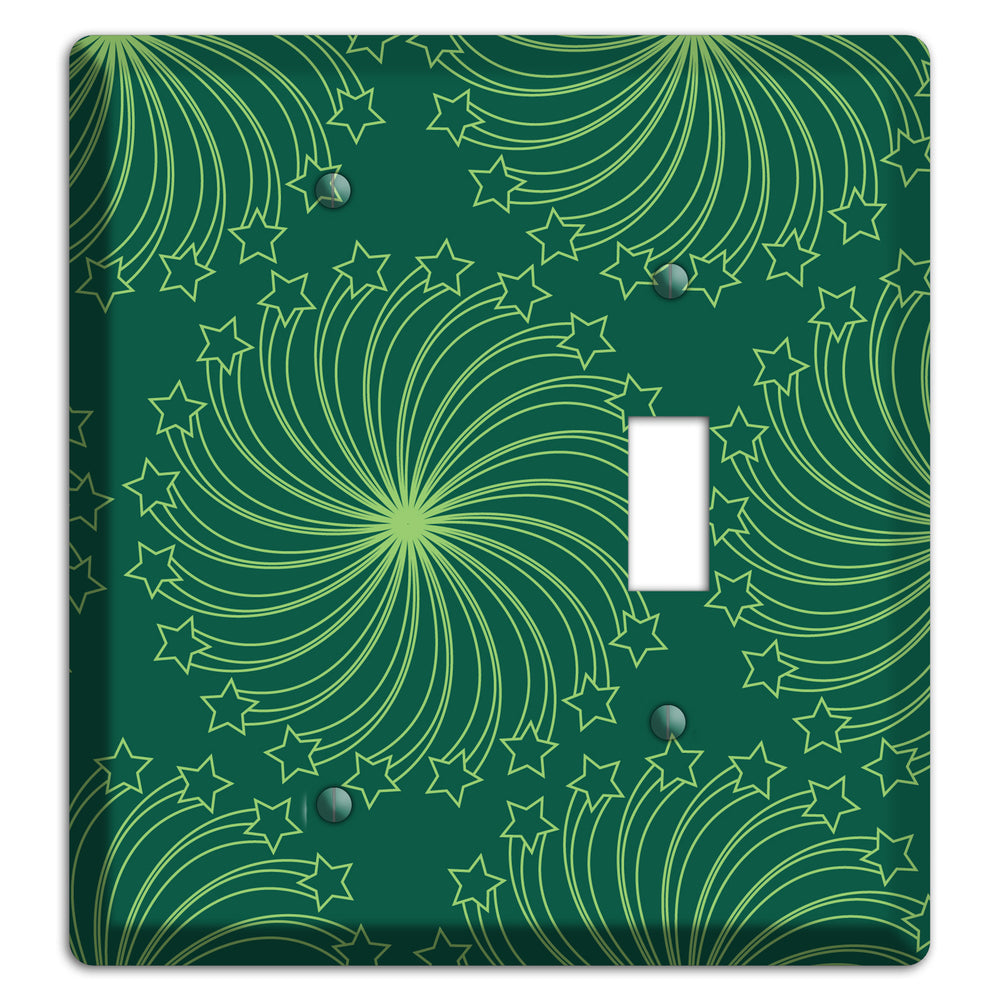 Multi Green Star Swirl Blank / Toggle Wallplate