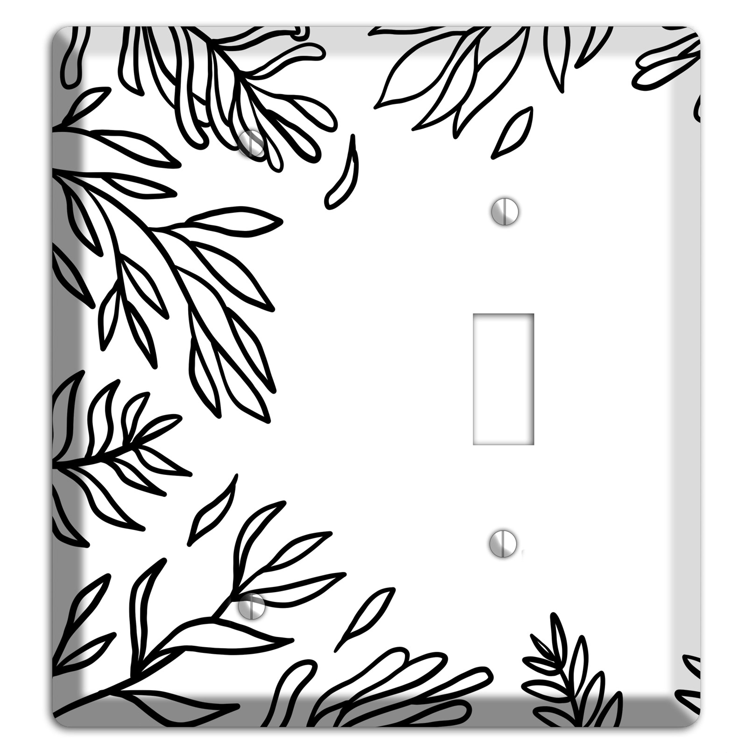 Hand-Drawn Leaves 8 Blank / Toggle Wallplate