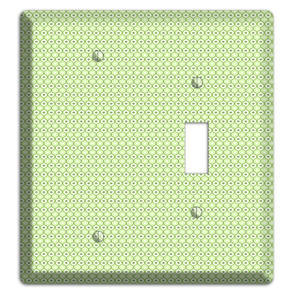 Multi Green Tiny Double Scallop Blank / Toggle Wallplate