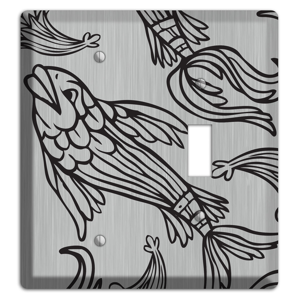 Black Koi Stainless Steel Blank / Toggle Wallplate