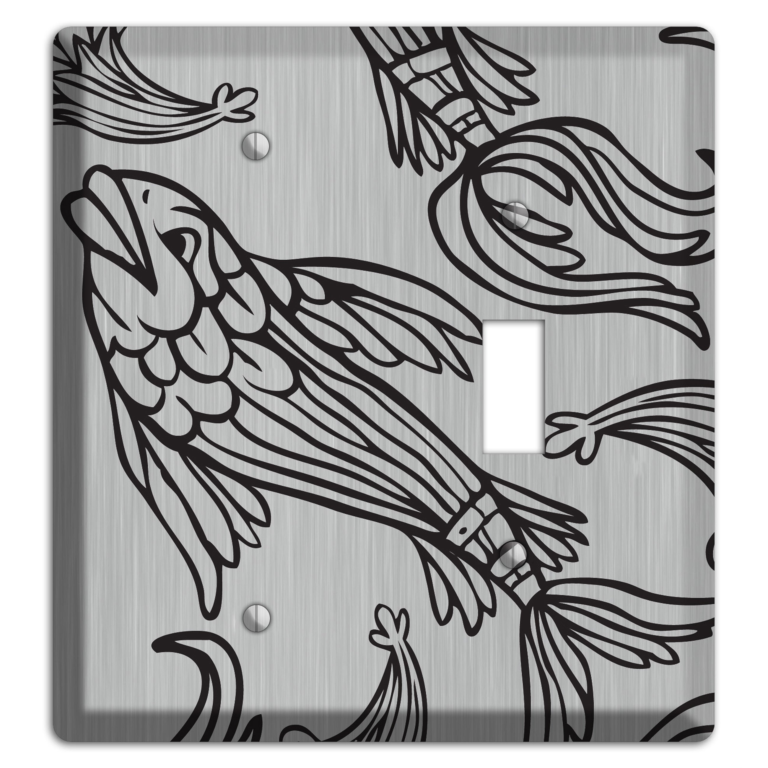 Black Koi  Stainless Blank / Toggle Wallplate