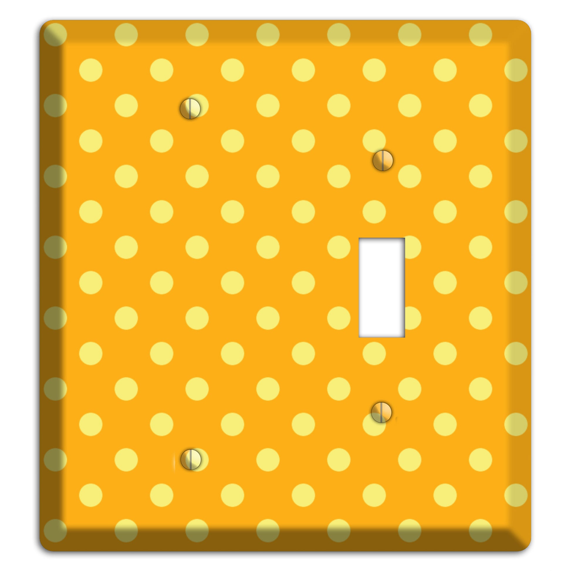 Orange and Yellow Polka Dot Blank / Toggle Wallplate