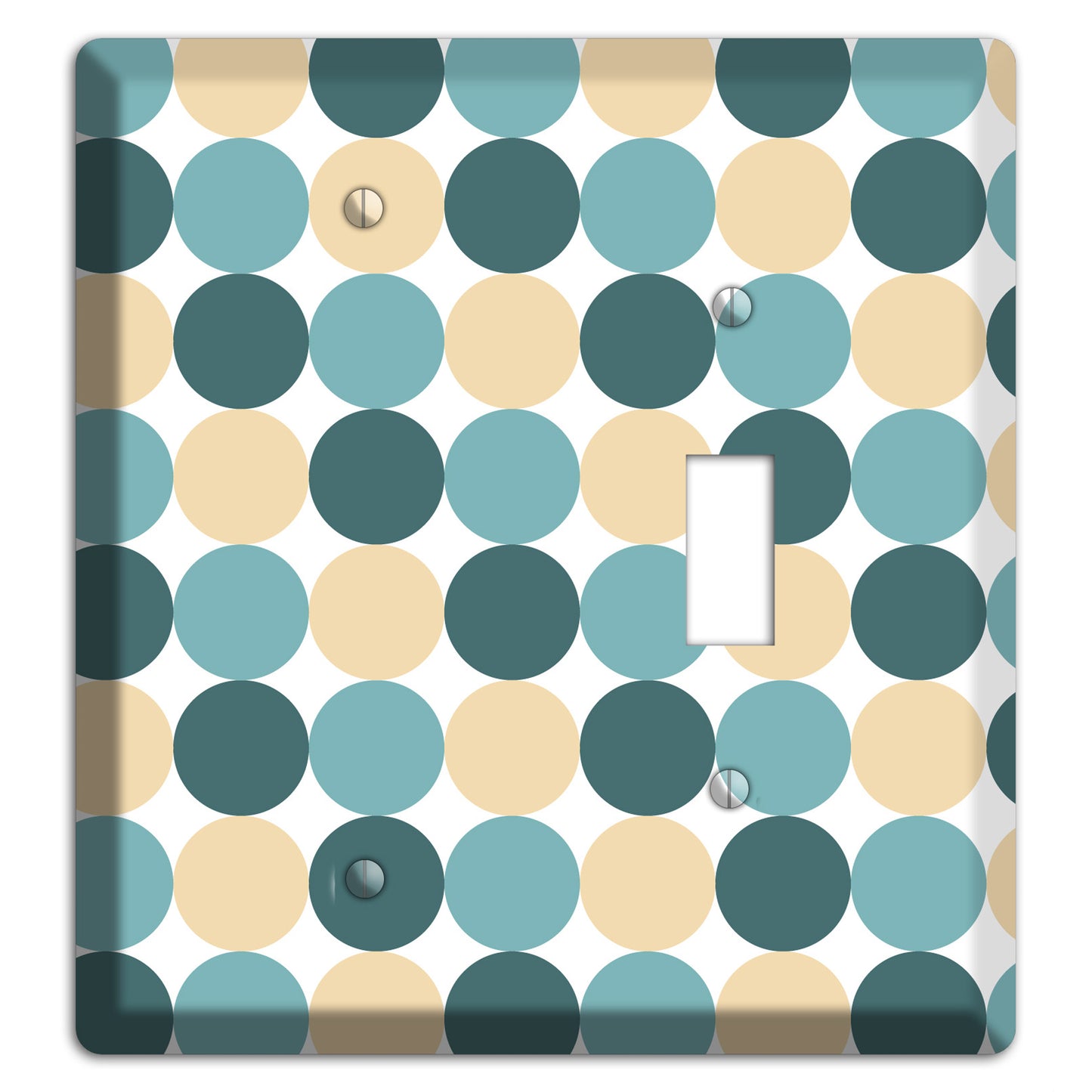 Dusty Blue Beige Tiled Dots Blank / Toggle Wallplate