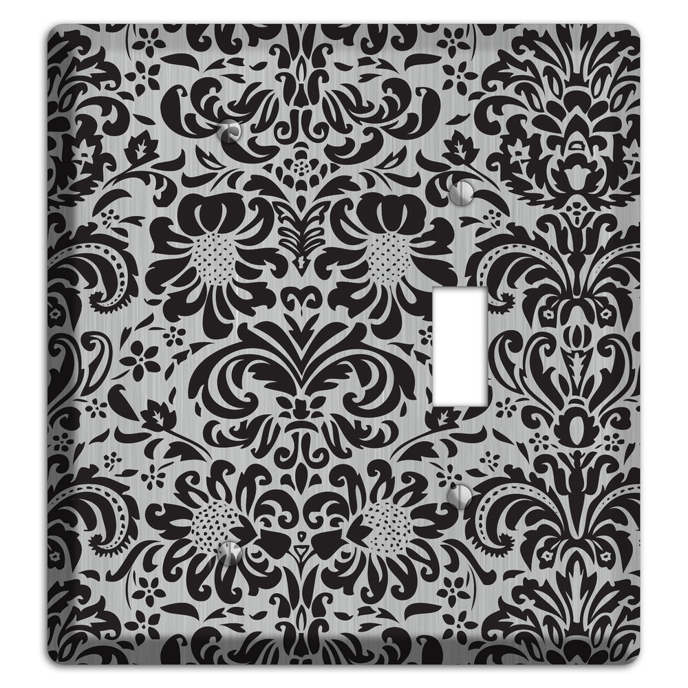Black Toile Stainless Steel Blank / Toggle Wallplate
