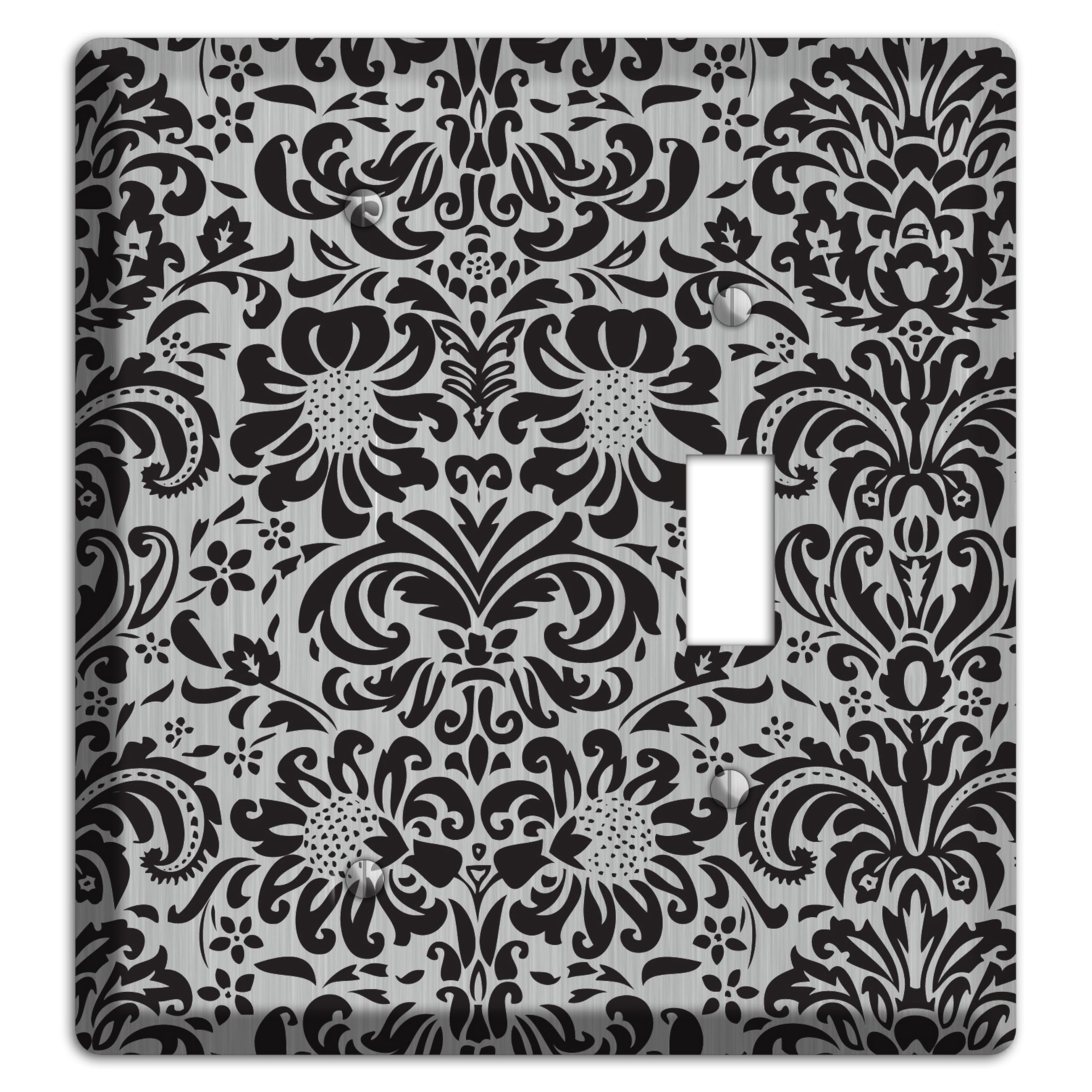 Black Toile  Stainless Blank / Toggle Wallplate