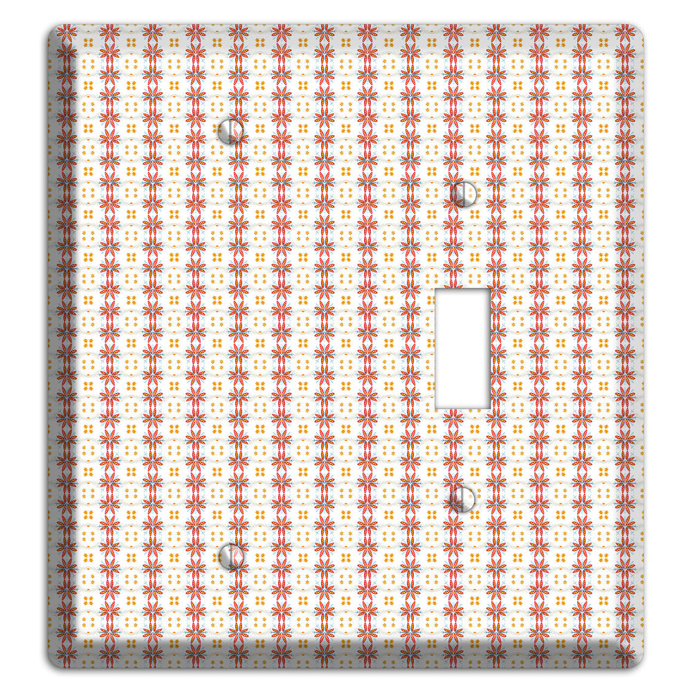 White with Red Smocking Blank / Toggle Wallplate