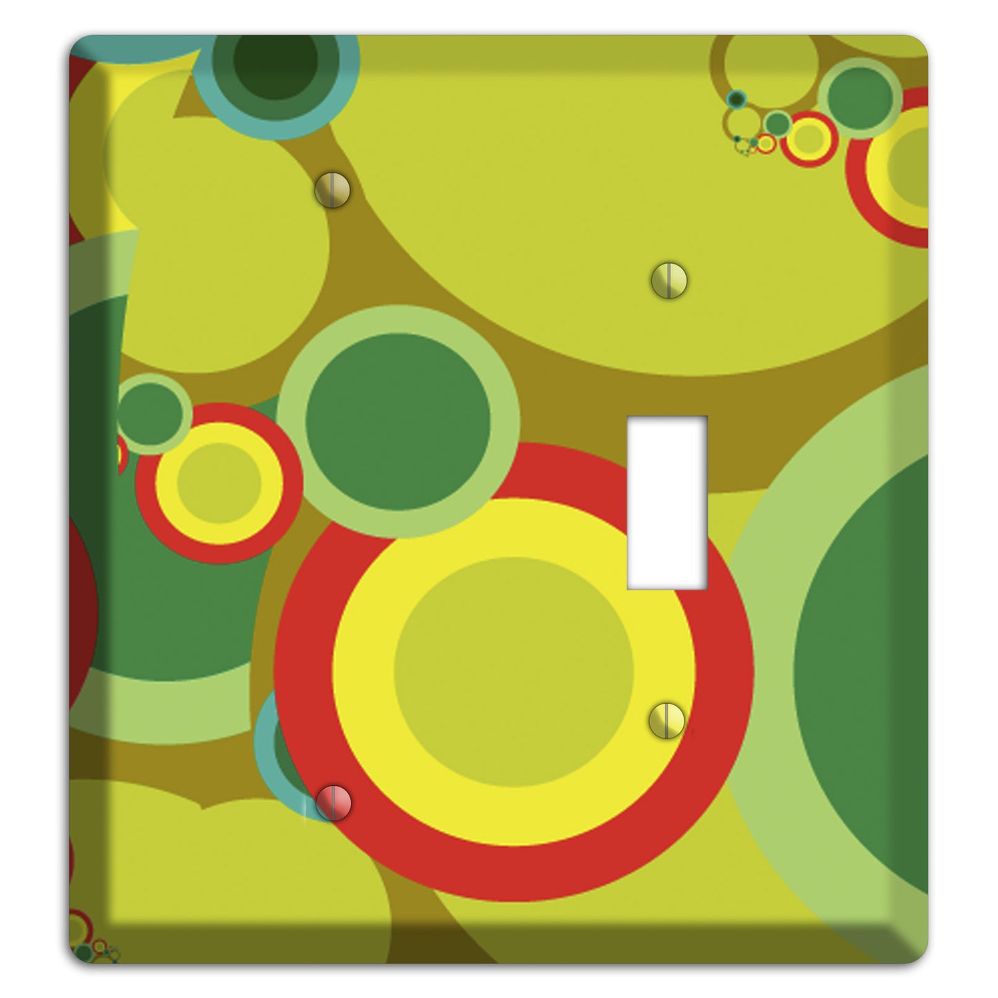 Green and Yellow Abstract Circles Blank / Toggle Wallplate