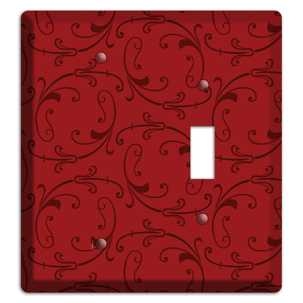 Red Victorian Sprig Blank / Toggle Wallplate