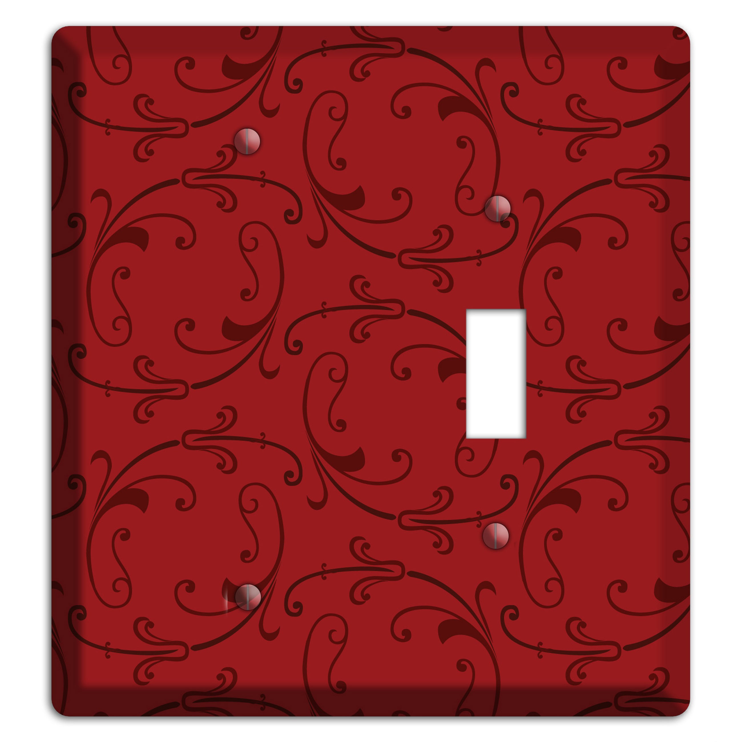 Red Victorian Sprig Blank / Toggle Wallplate