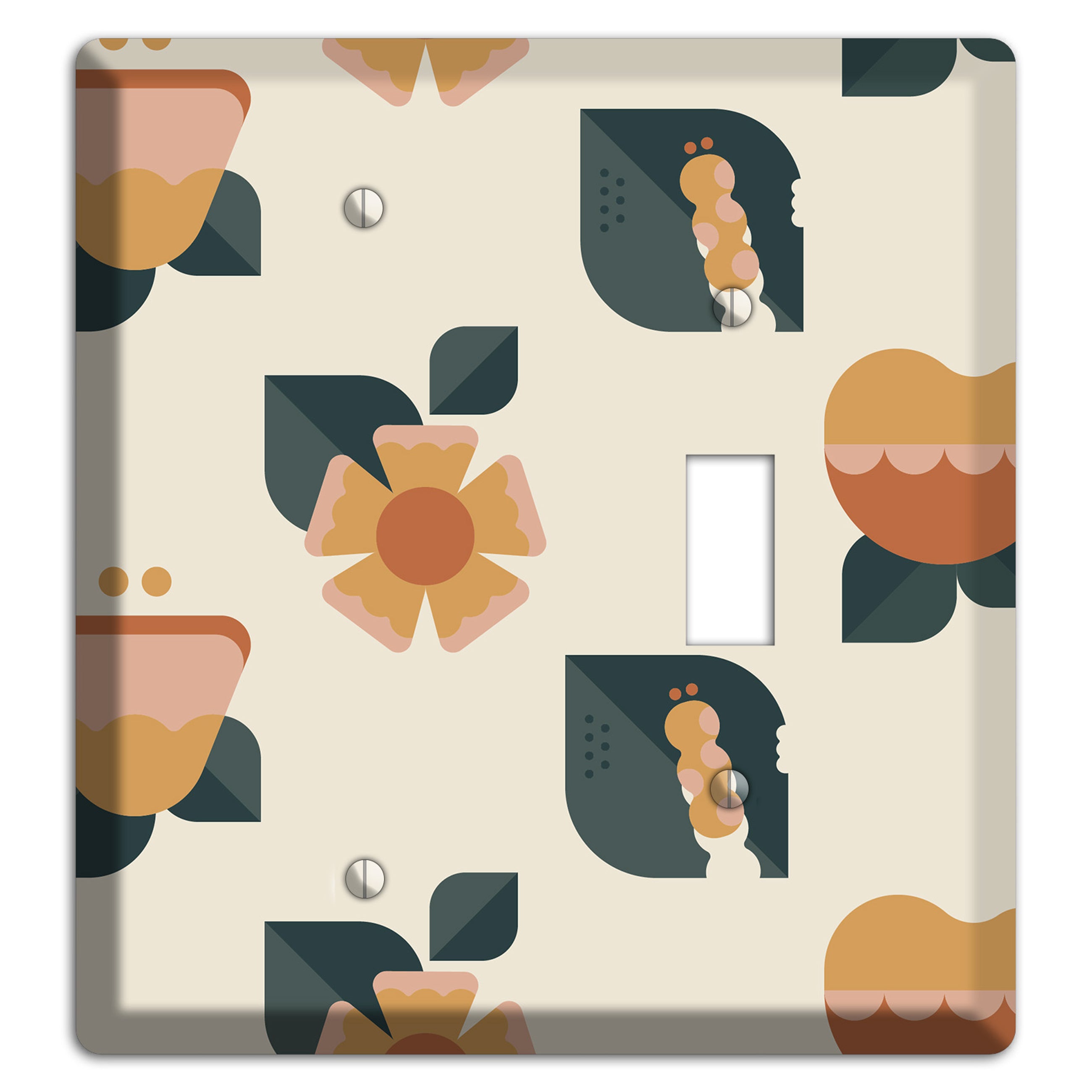 Retro Floral Caterpillar Blank / Toggle Wallplate