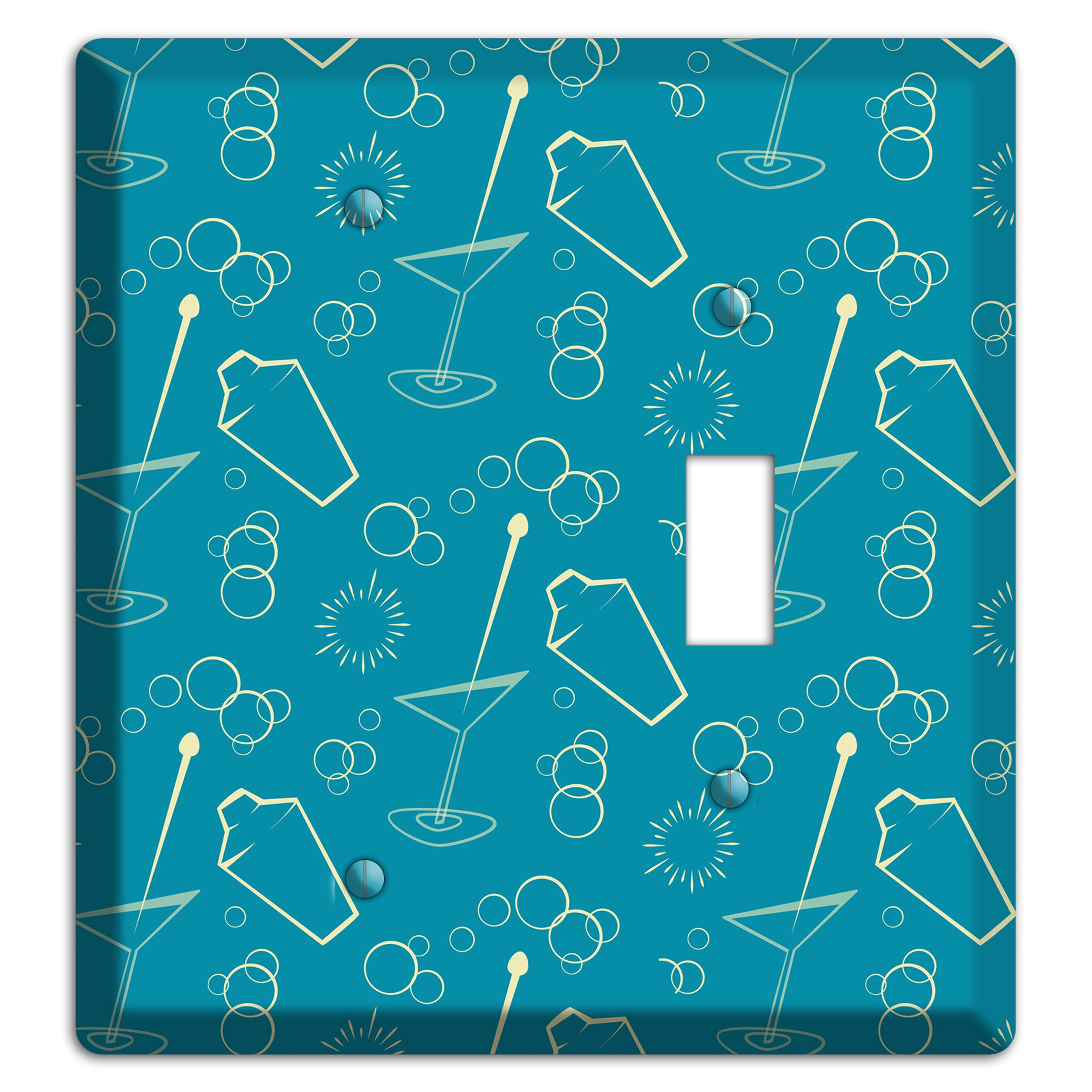 Teal Cocktail Hour Blank / Toggle Wallplate