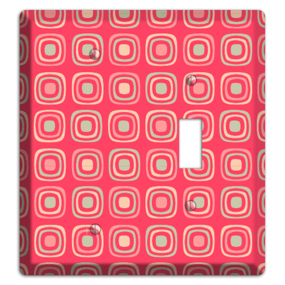 Multo Pink Retro Squares Blank / Toggle Wallplate